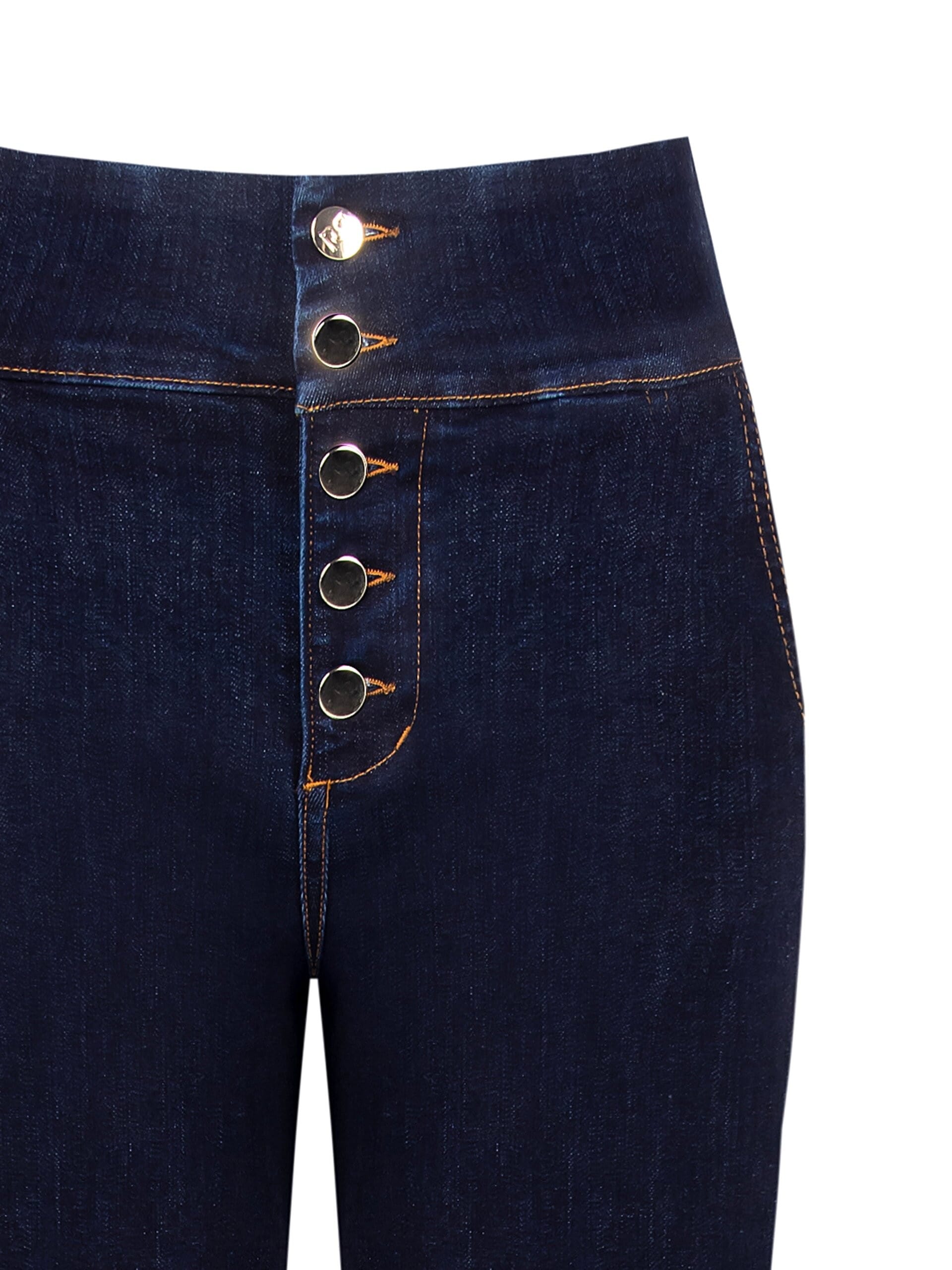 Jeans à jambes larges et élastiques avec fermeture par boutons Rinascimento