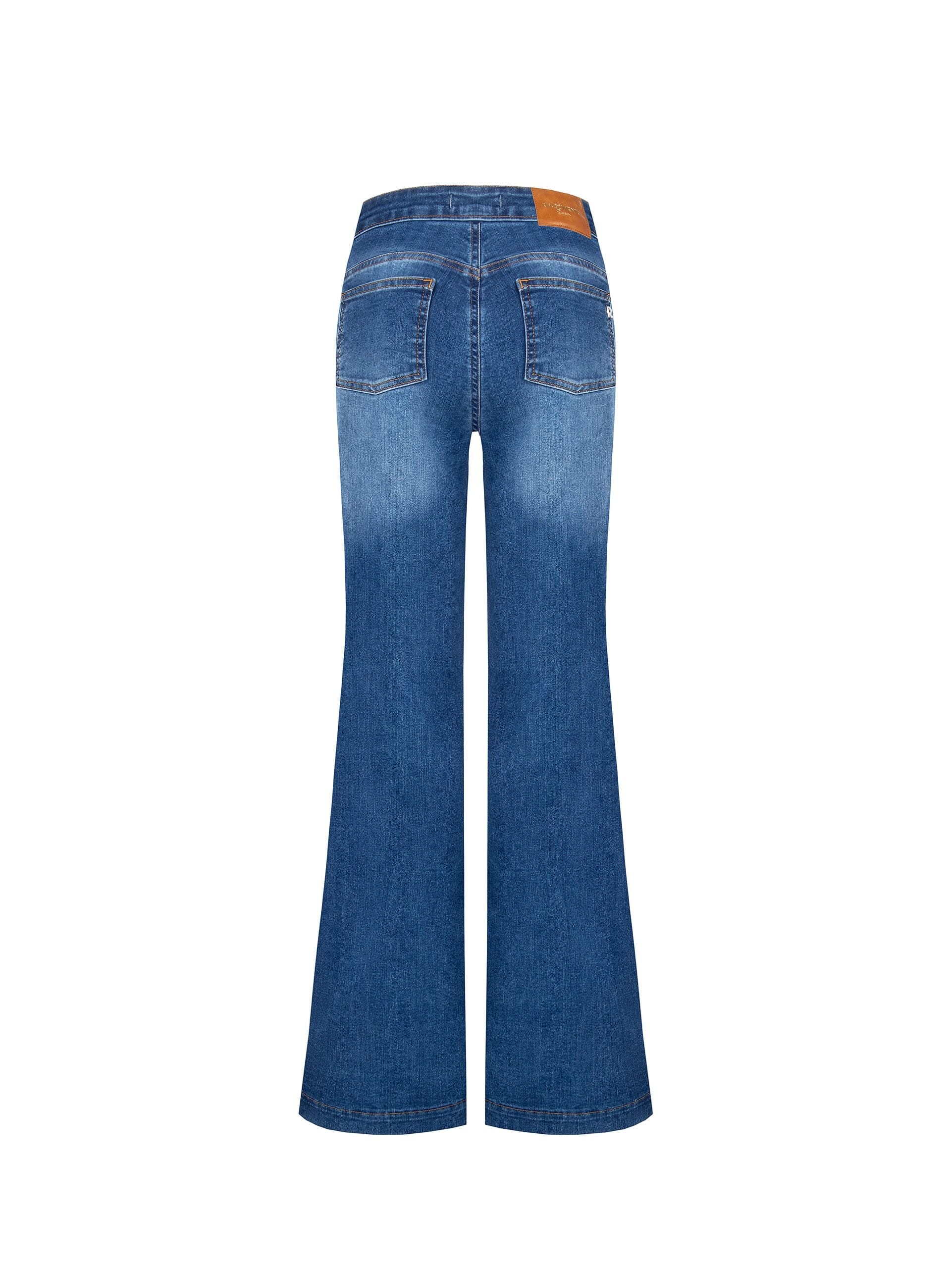 Jeans à jambes larges et élastiques avec boutons sur les hanches Rinascimento