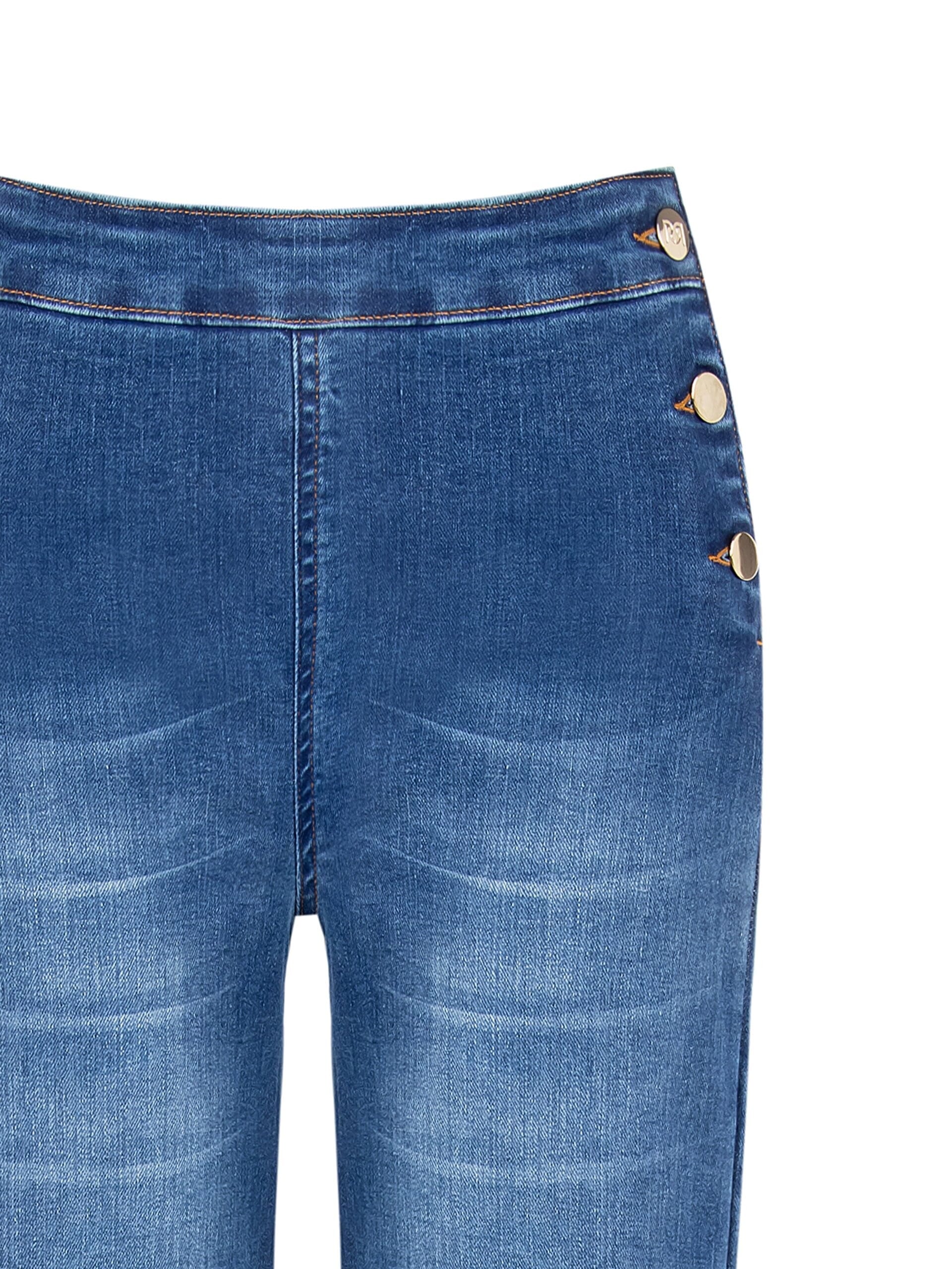 Jeans à jambes larges et élastiques avec boutons sur les hanches Rinascimento