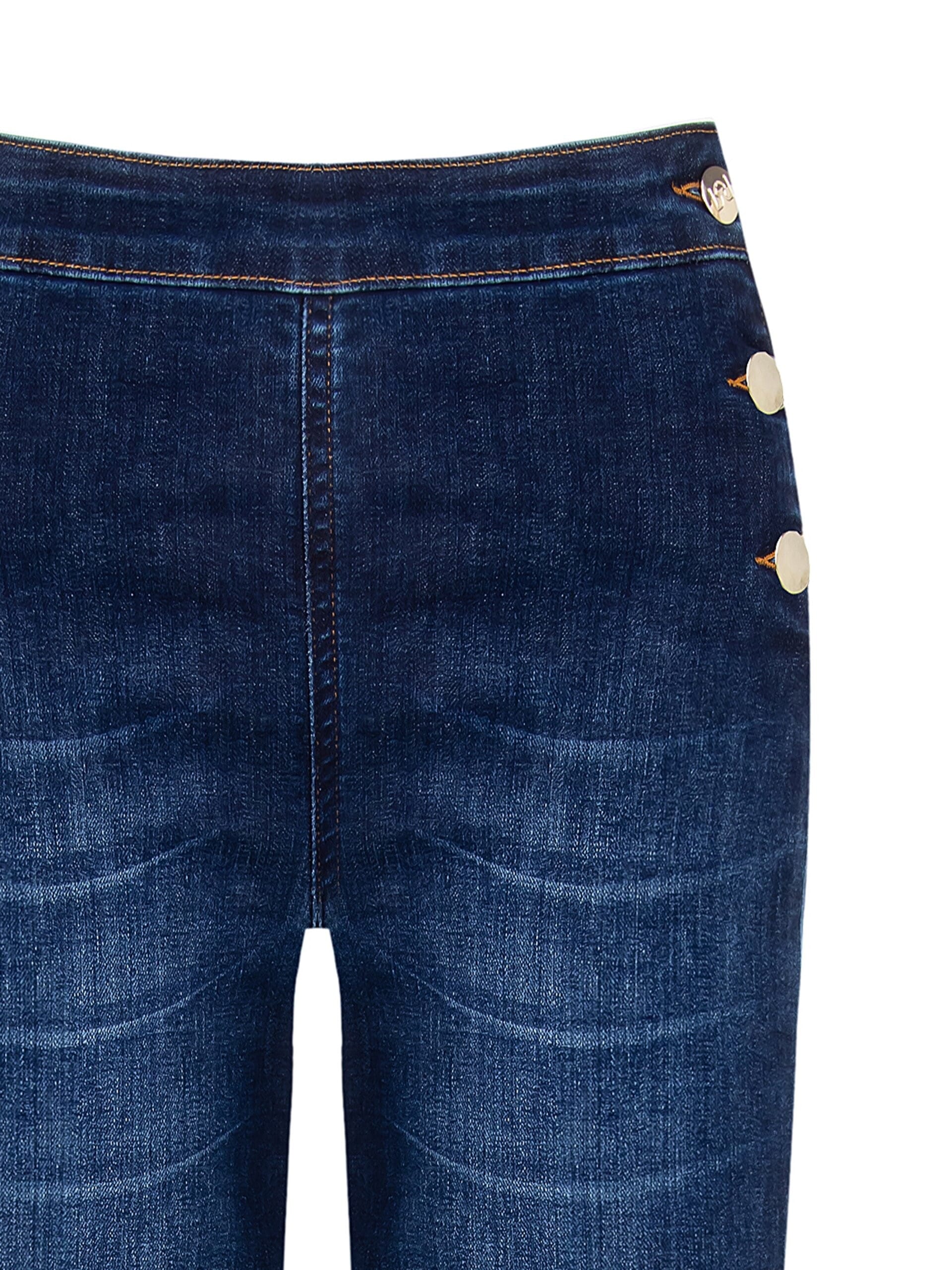 Jeans à jambes larges et élastiques avec boutons sur les hanches Rinascimento