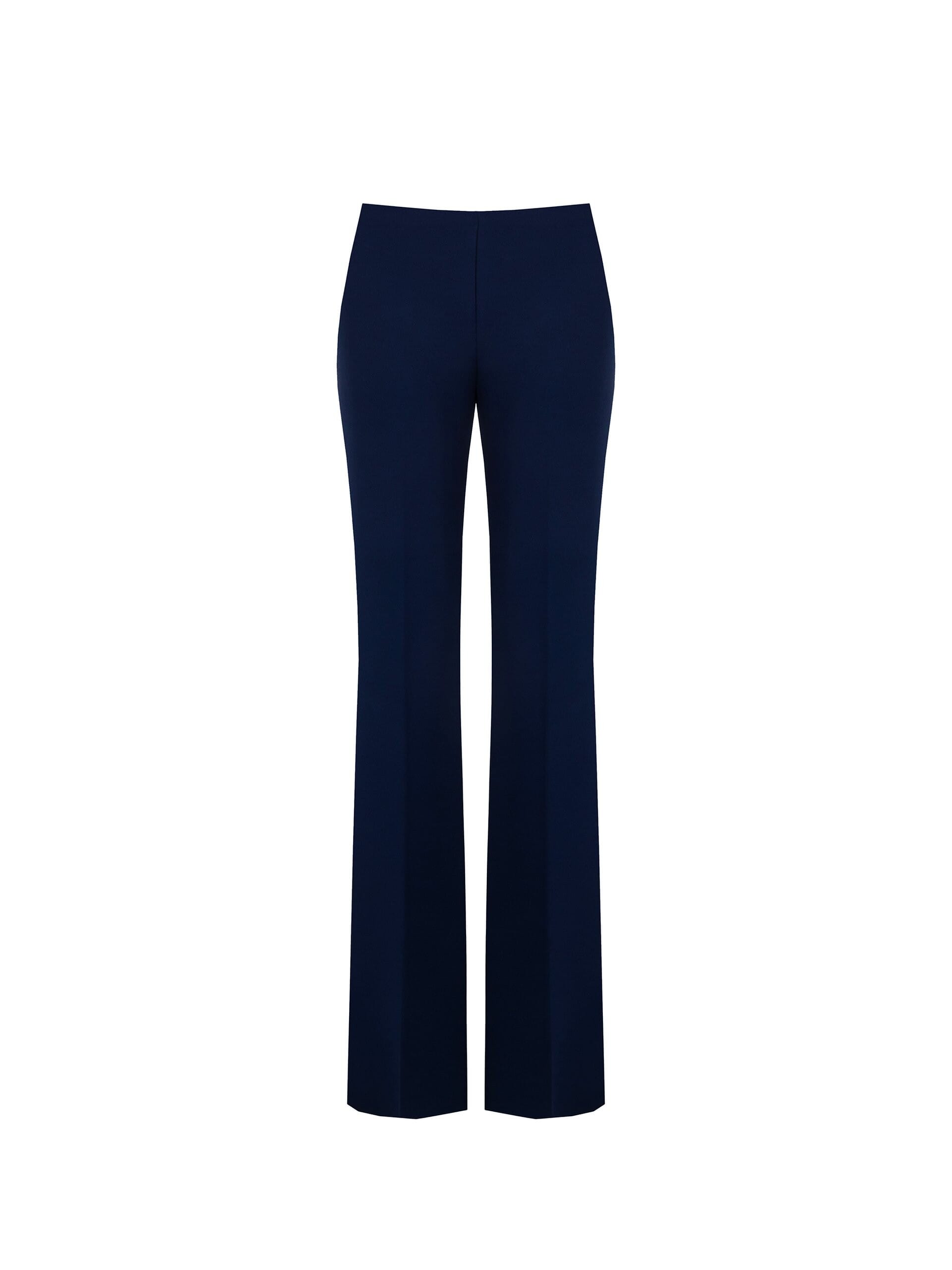 Pantaloni Palazzo In Scuba Crepe Con Zip Laterale Rinascimento