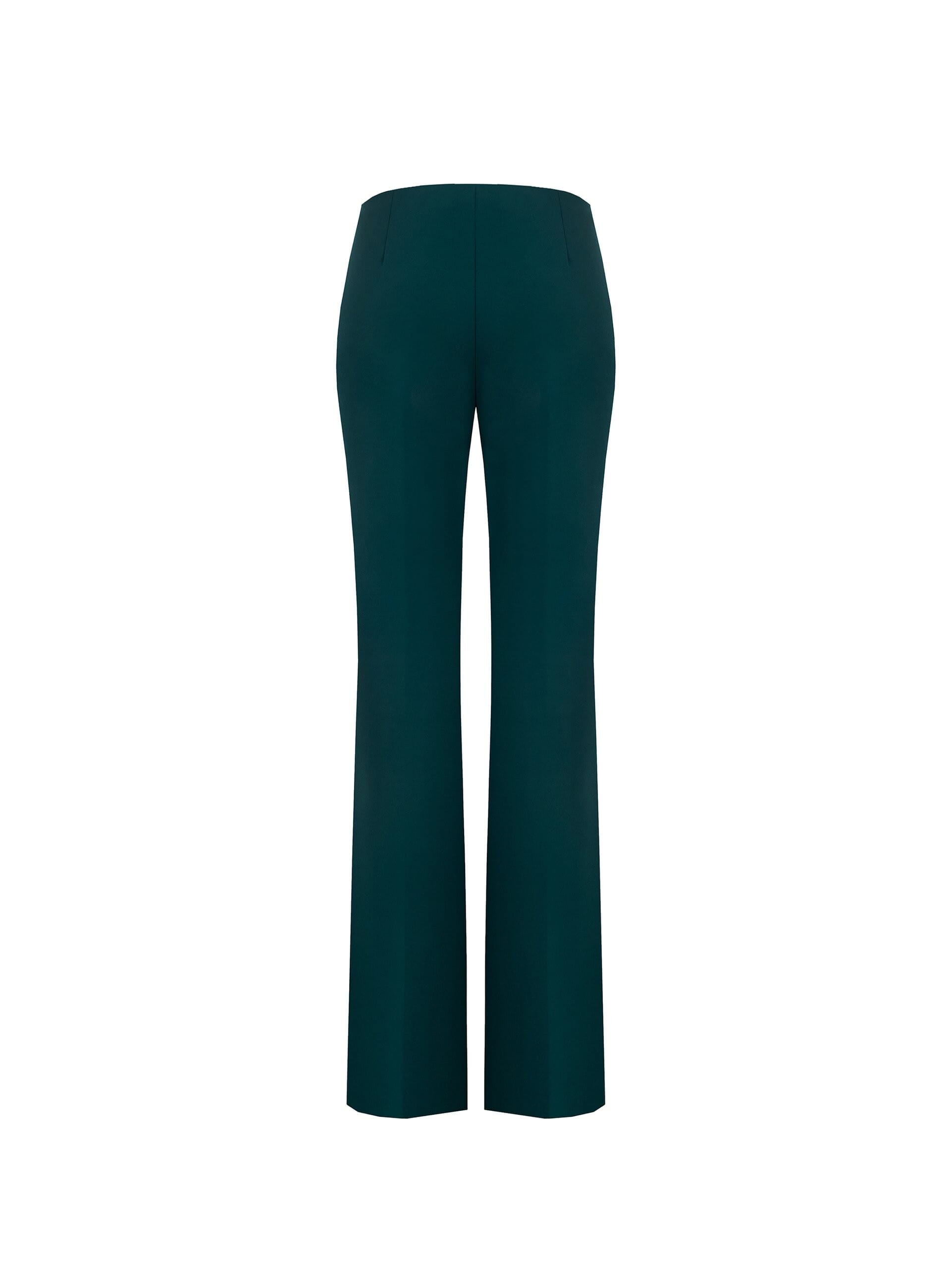 Pantaloni Palazzo In Scuba Crepe Con Zip Laterale Rinascimento