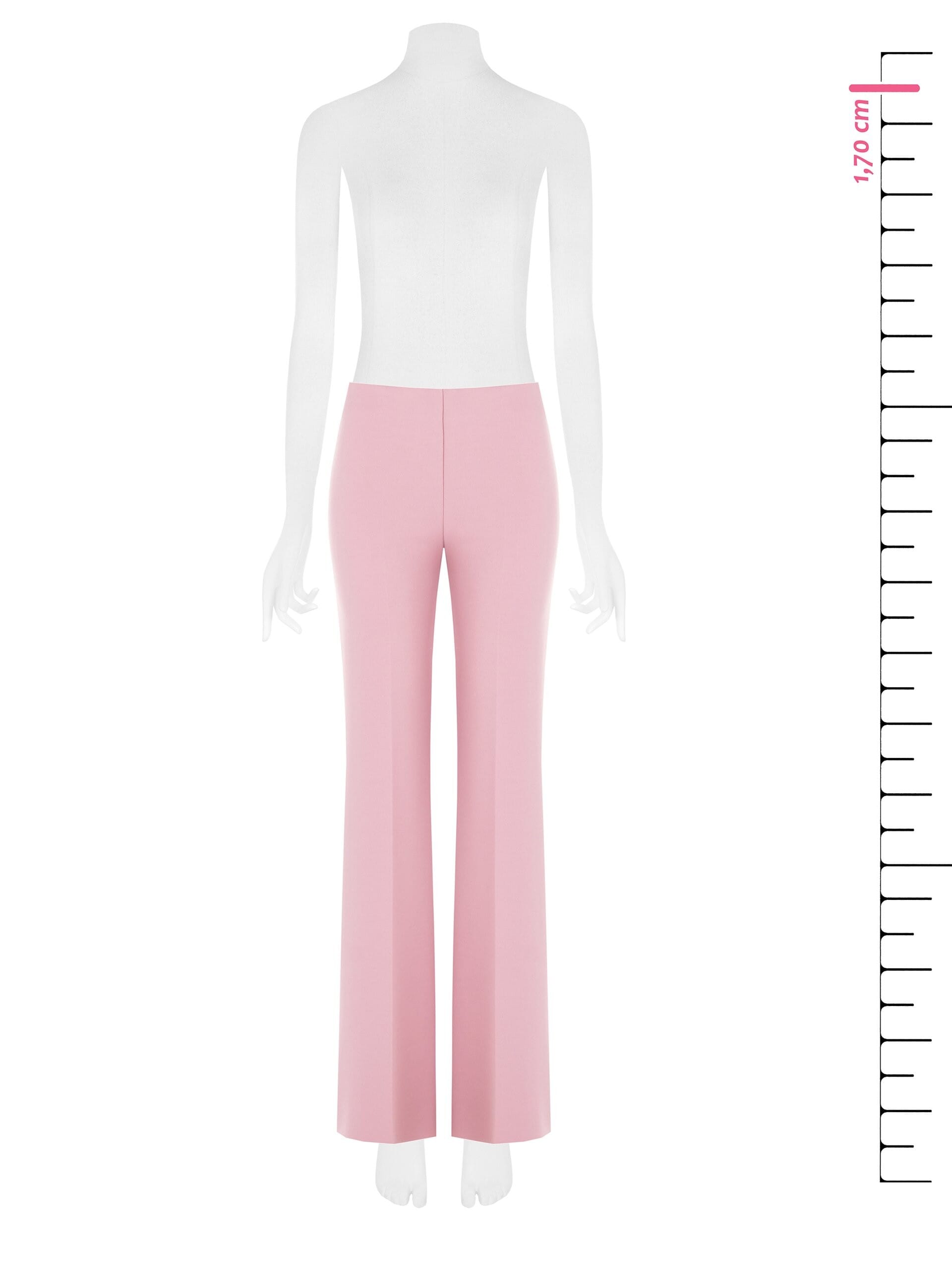 Pantaloni Palazzo In Scuba Crepe Con Zip Laterale Rinascimento