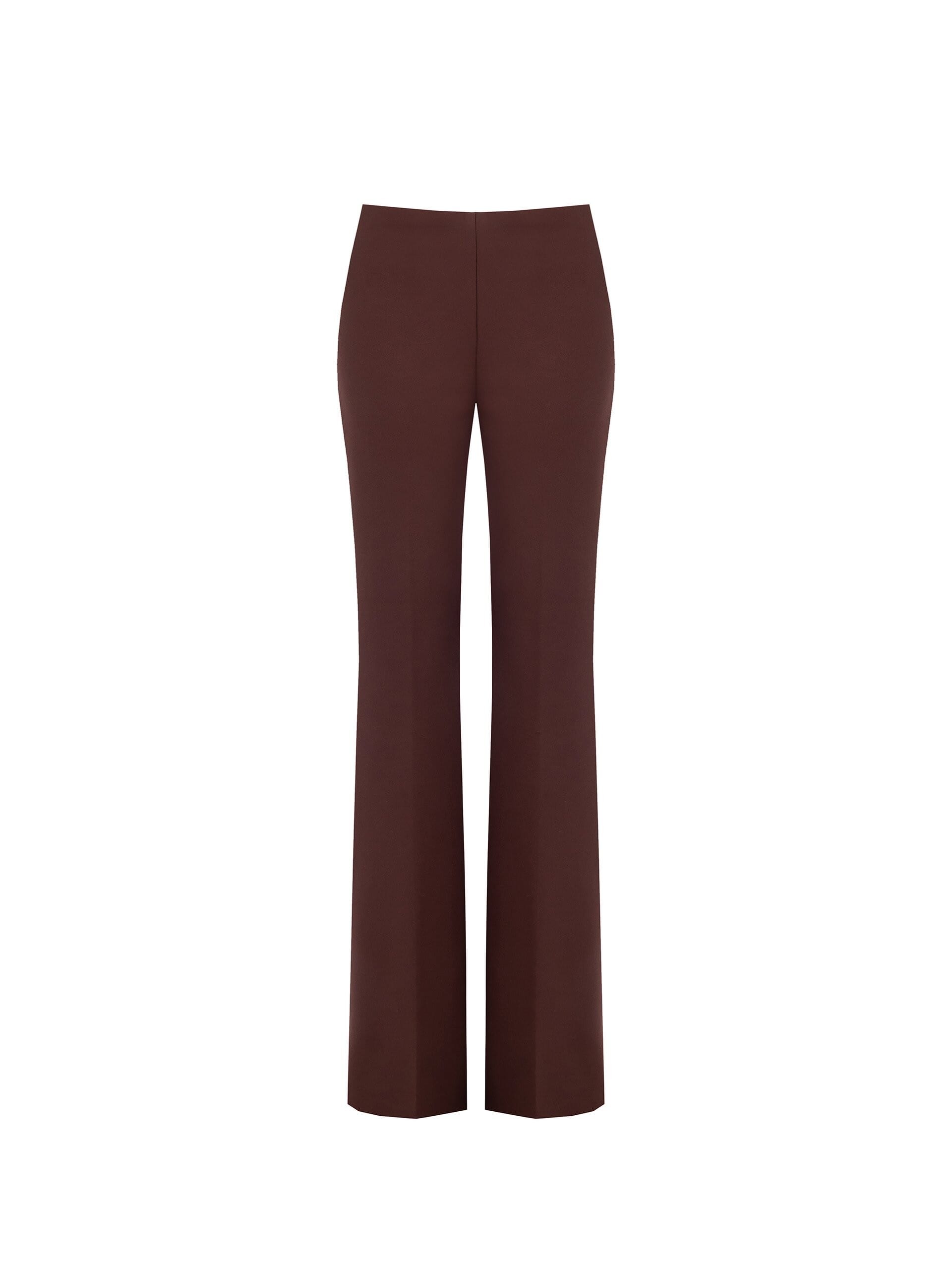 Pantaloni Palazzo In Scuba Crepe Con Zip Laterale Rinascimento