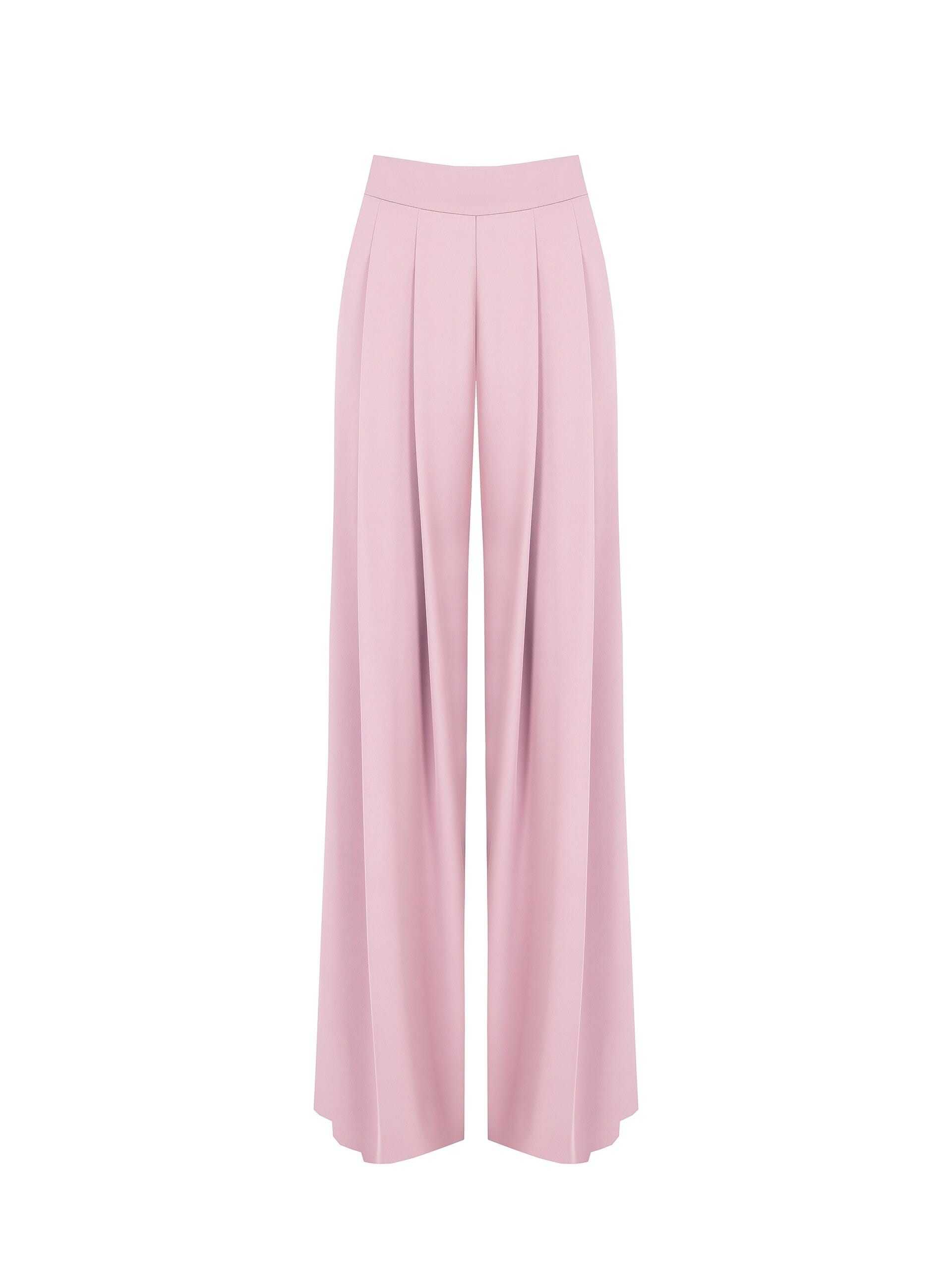 Fluid Crepe Palazzo Trousers with Double Pleats Rinascimento