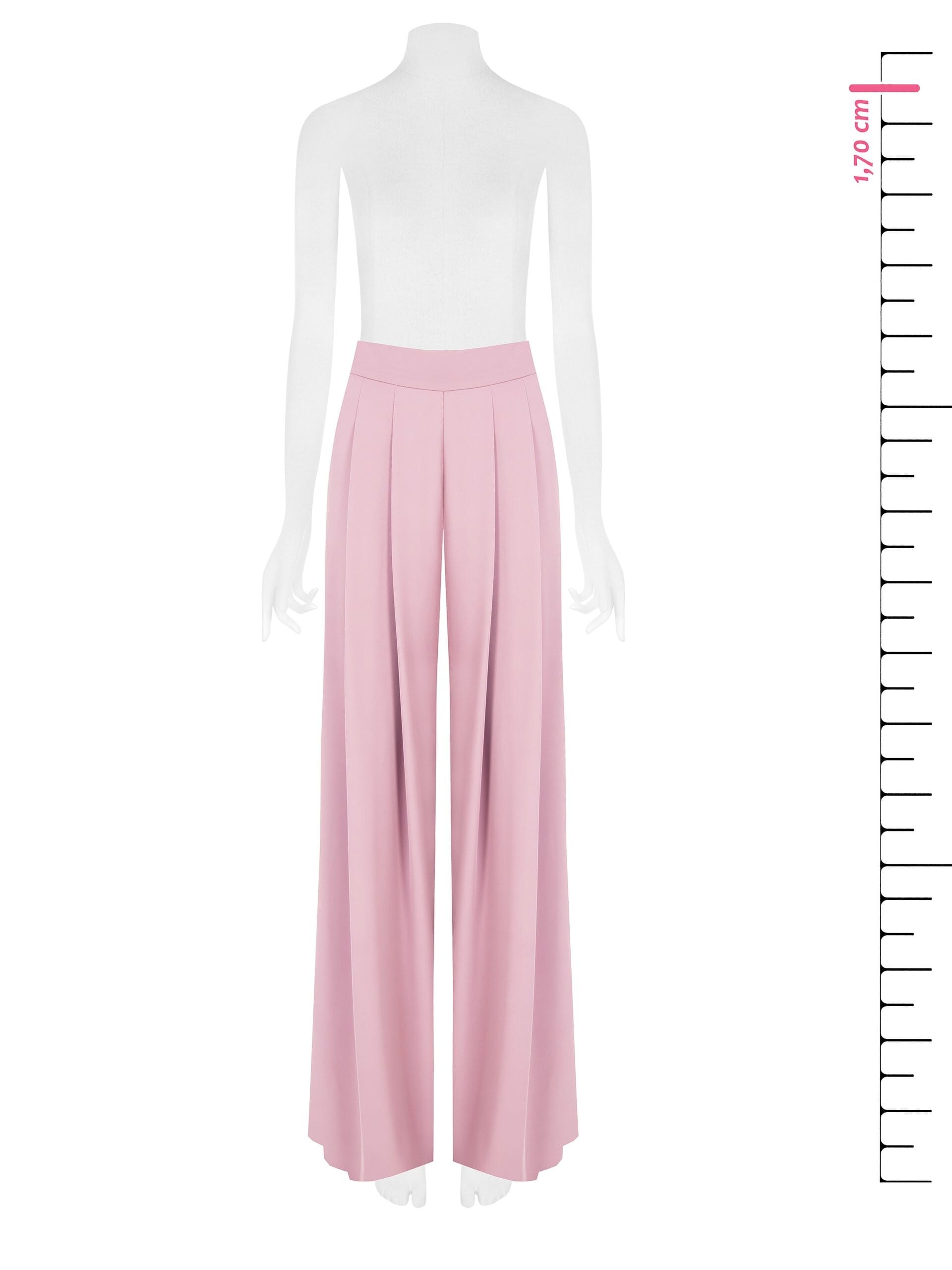 Pantaloni Palazzo In Tessuto Fluido Crepe Con Doppia Pinces Rinascimento