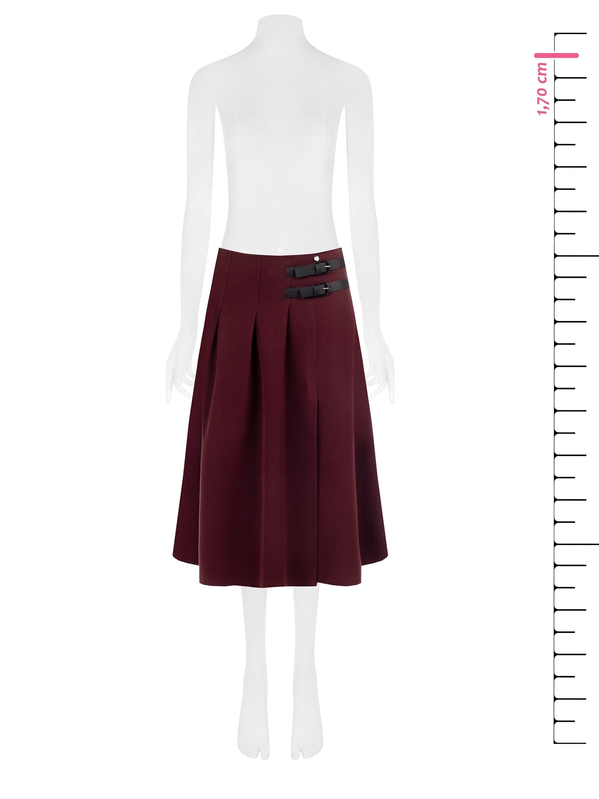 Gonna Midi A Pieghe Con Cinturini In Similpelle Rinascimento