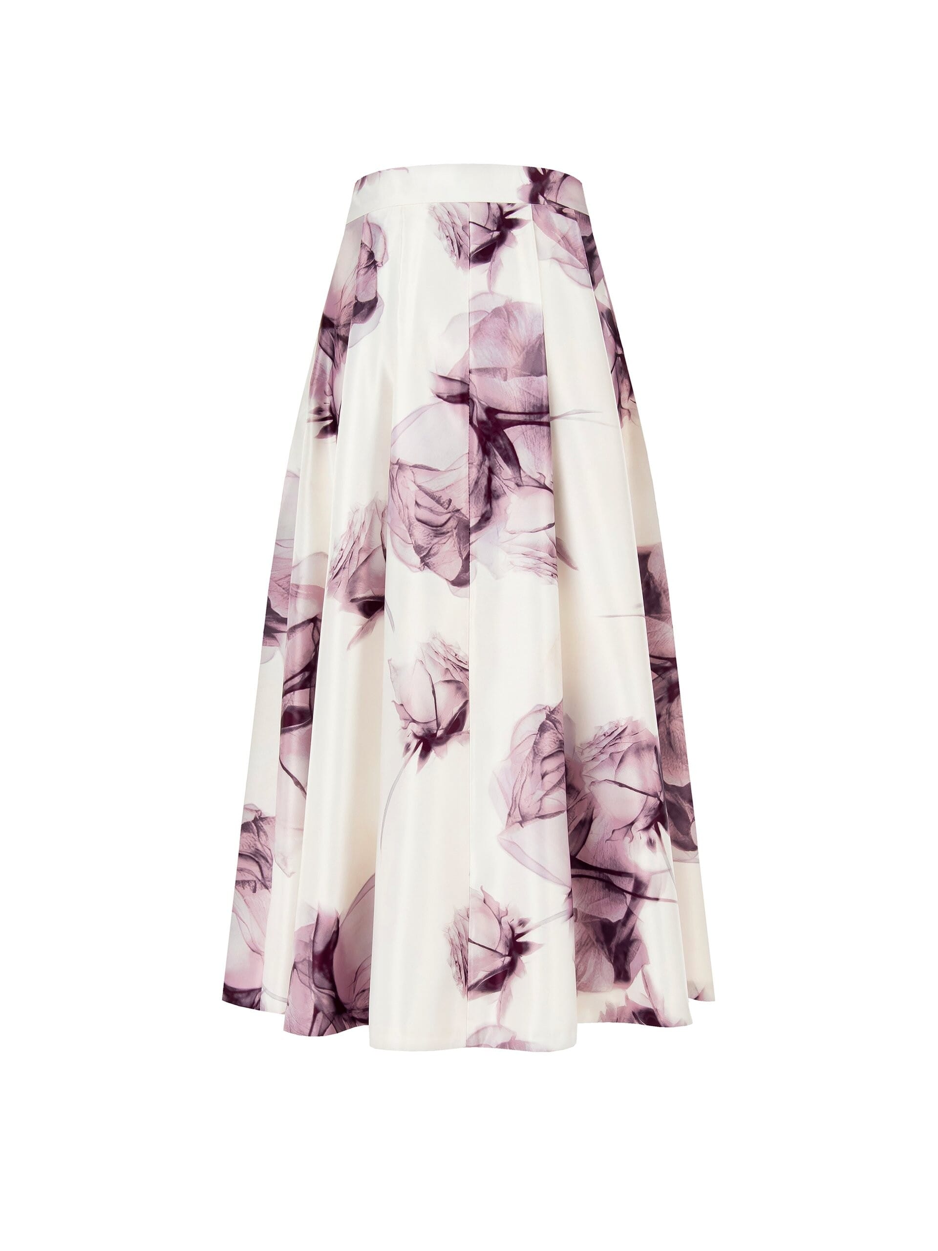 Gonna Lunga A Ruota In Raso Duchesse A Fiori Con Tasche Rinascimento