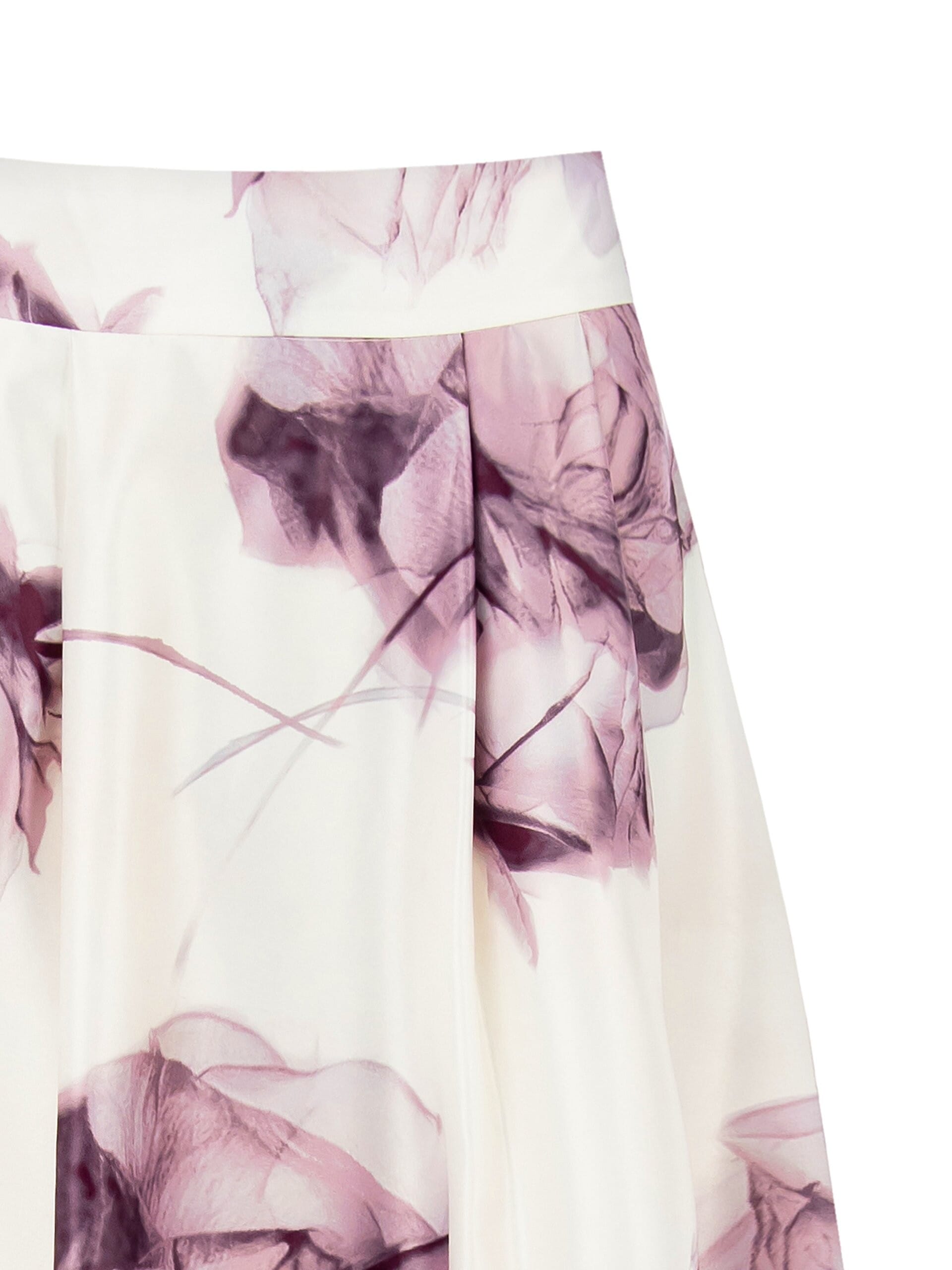 Gonna Lunga A Ruota In Raso Duchesse A Fiori Con Tasche Rinascimento