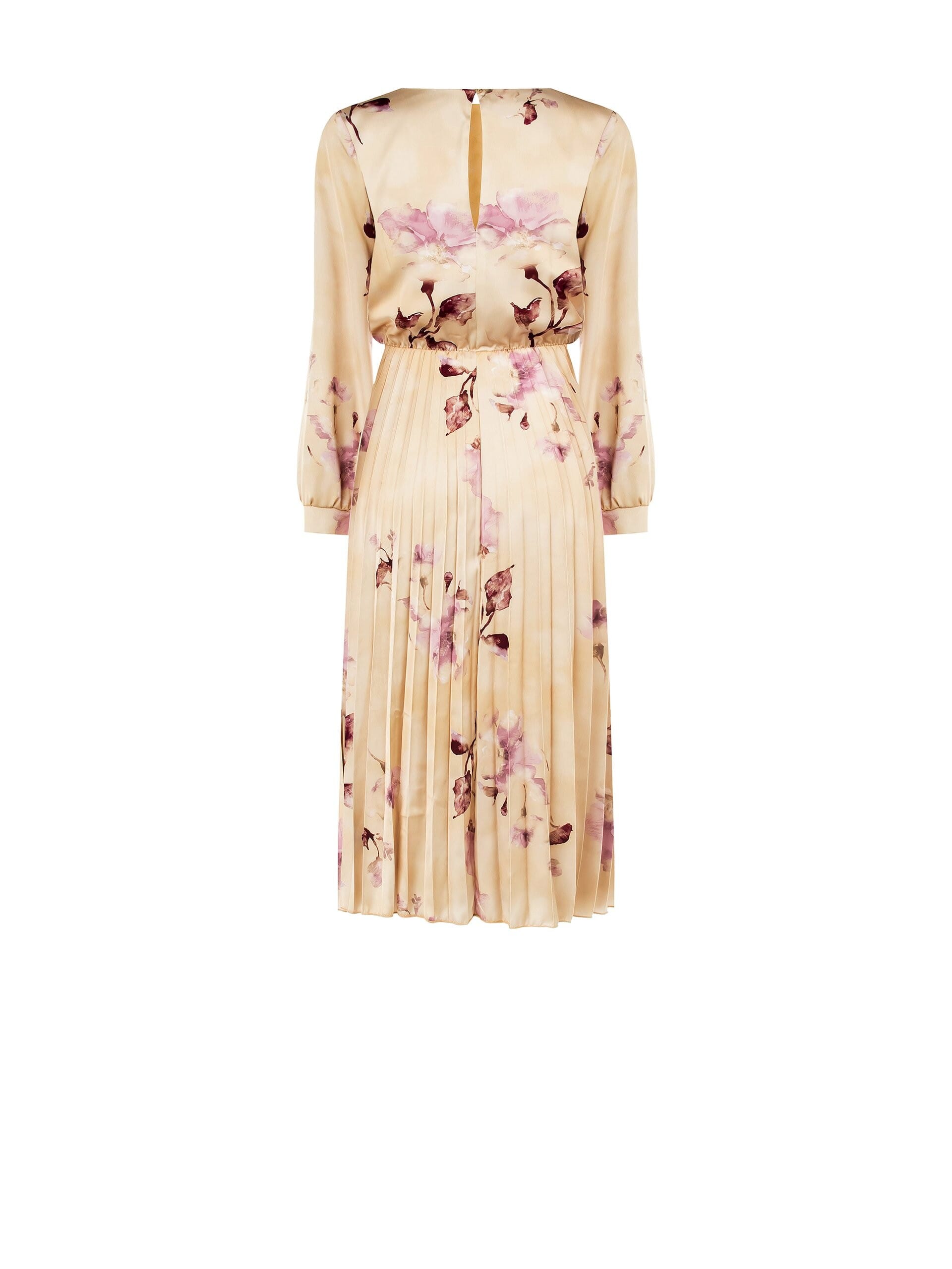 Abito Midi In Raso Con Gonna Plissé Rinascimento