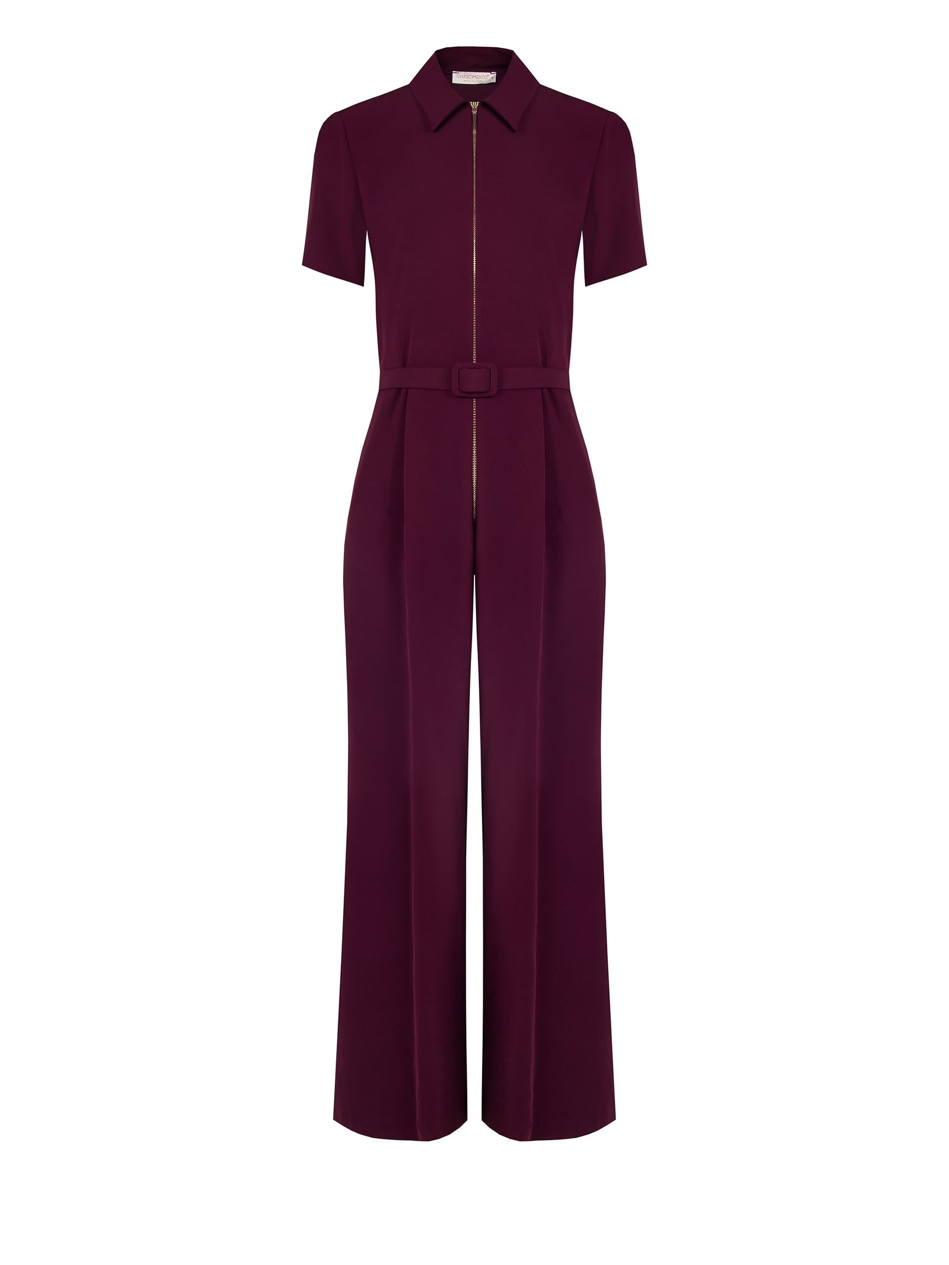 Tuta Intera Dritta In Tessuto Fluido Con Cintura Sottile Rigida Coordinata Rinascimento