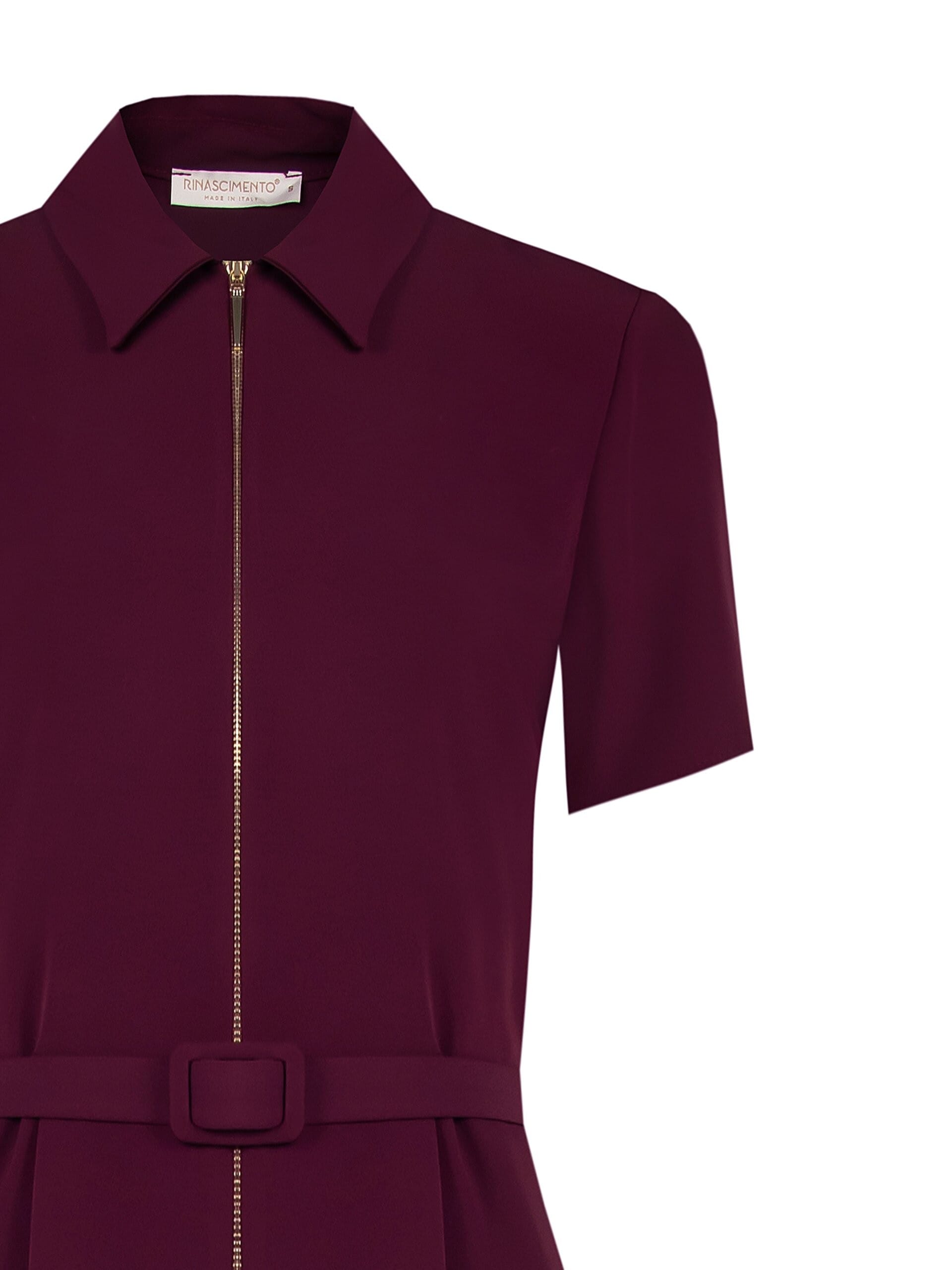 Tuta Intera Dritta In Tessuto Fluido Con Cintura Sottile Rigida Coordinata Rinascimento