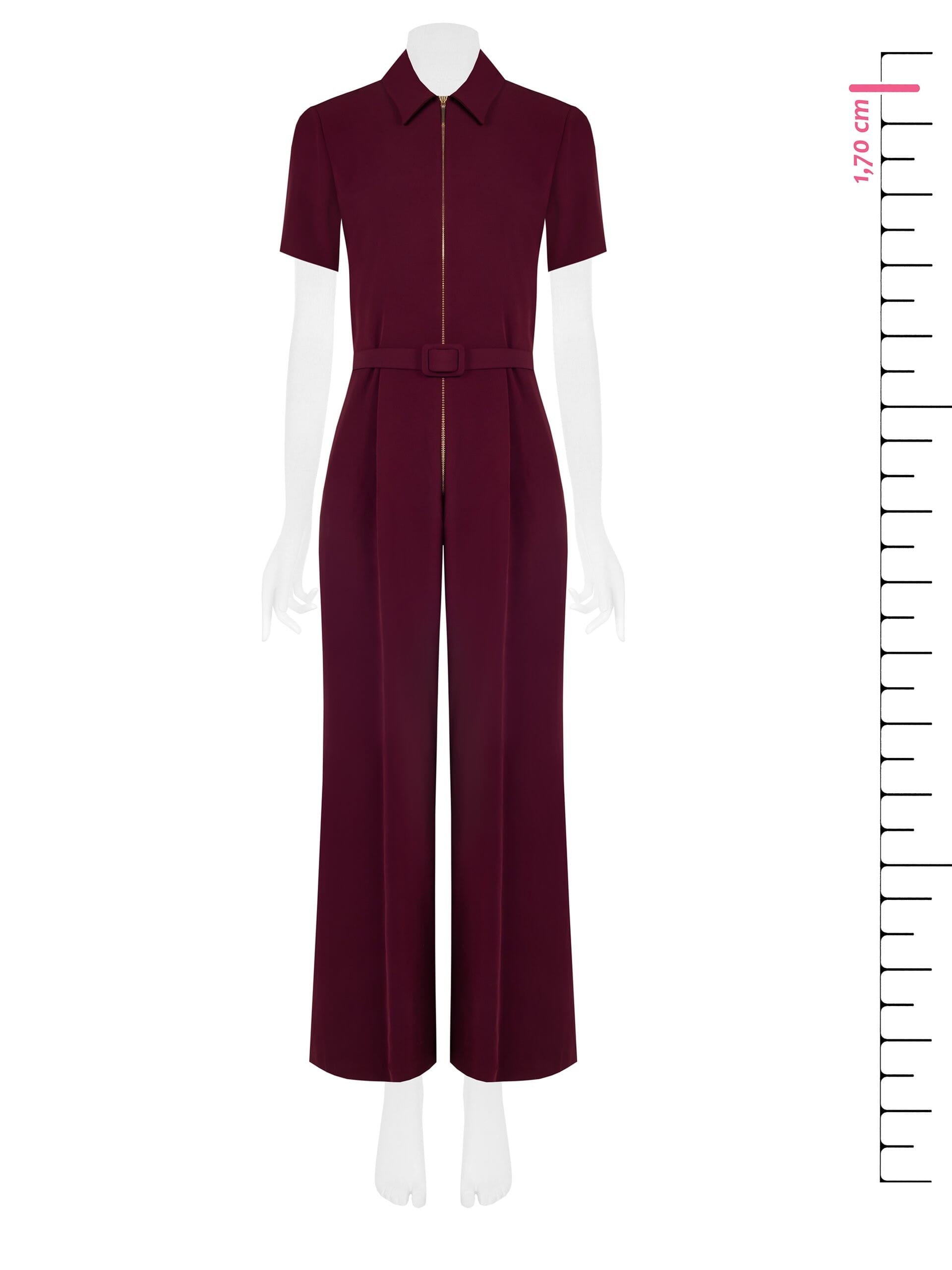 Tuta Intera Dritta In Tessuto Fluido Con Cintura Sottile Rigida Coordinata Rinascimento