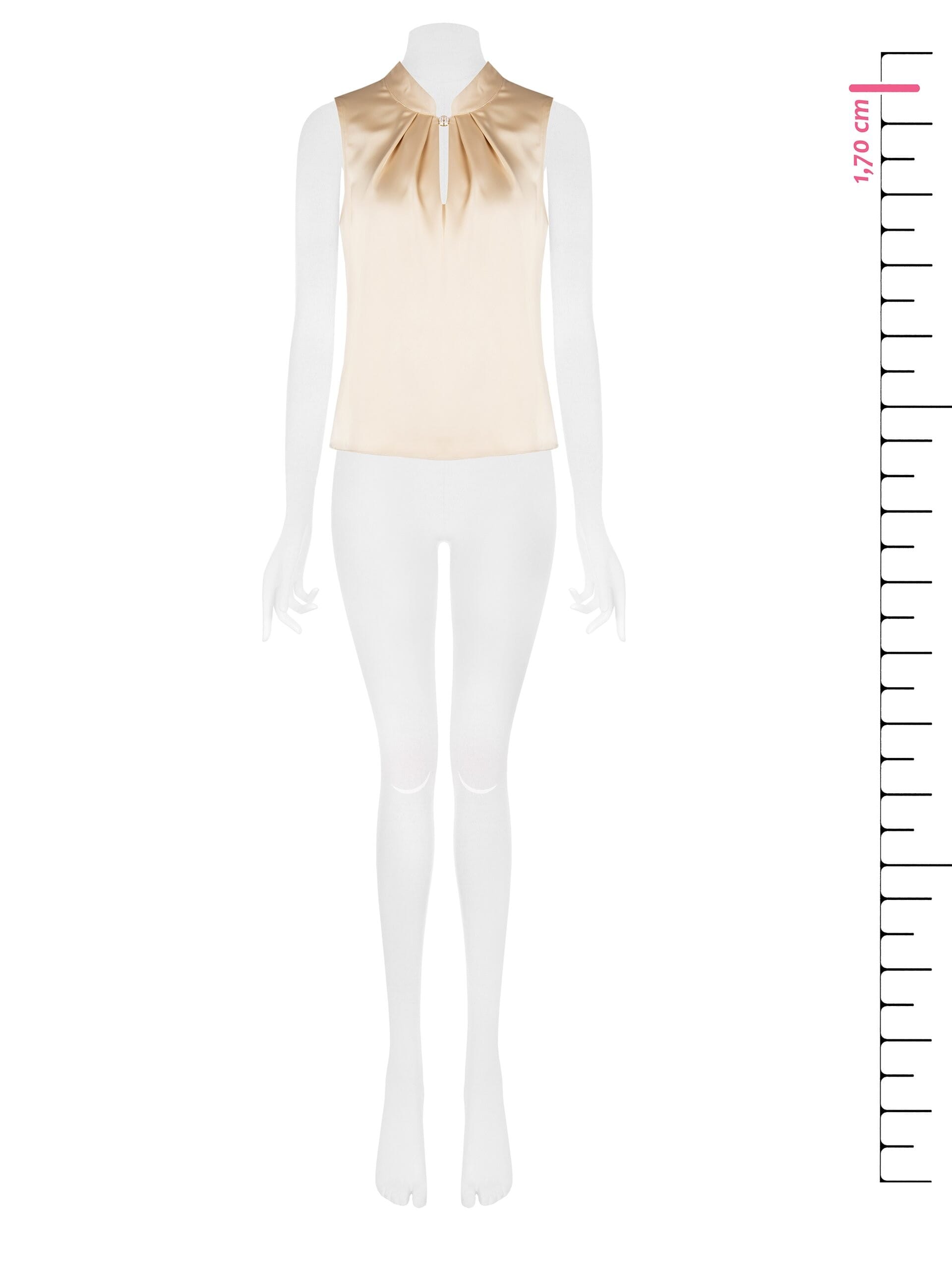 Blusa Ampia Sfiancata In Raso Con Dettaglio Gioiello Rinascimento