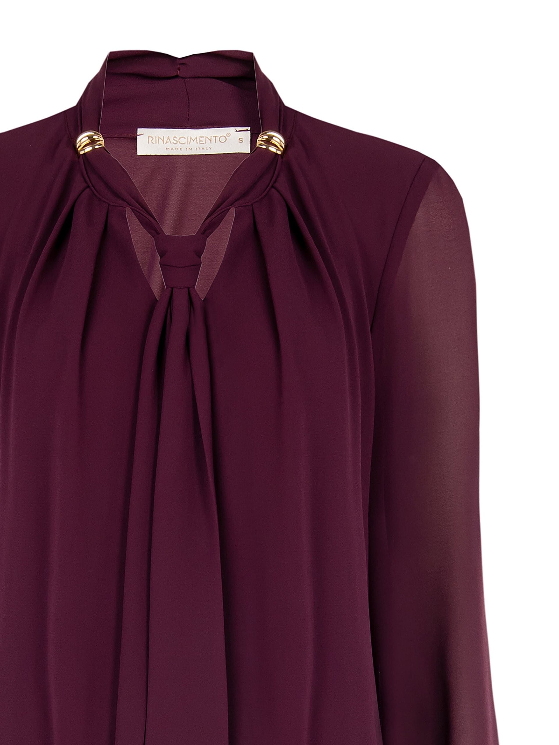 Wide Georgette Blouse With Tie And Jewel Detail Rinascimento