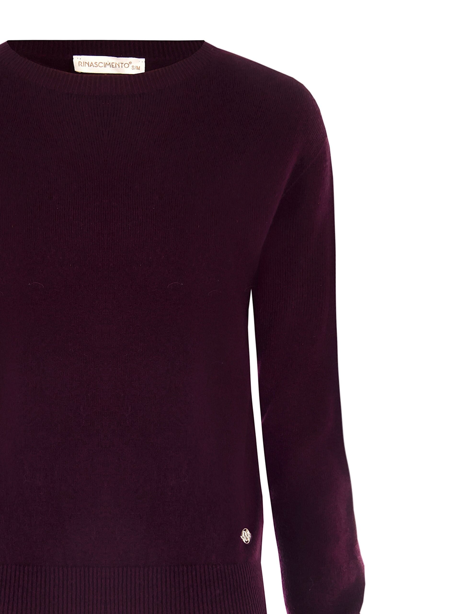 Wool Crew Neck Sweater with RR Logo Tag Rinascimento