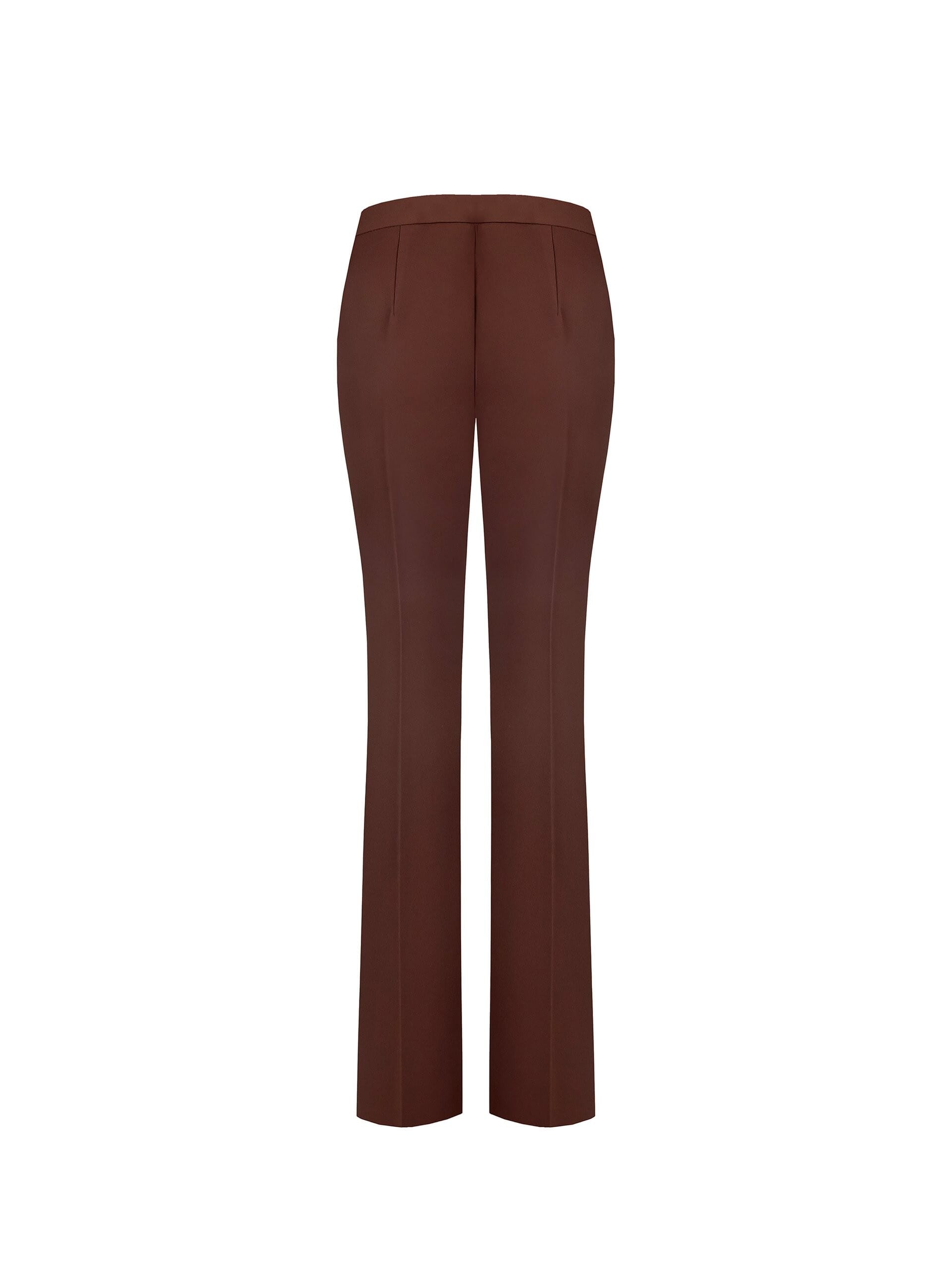 Pantaloni Dritti In Tessuto Fluido Con Tasche E Zip Laterale Rinascimento