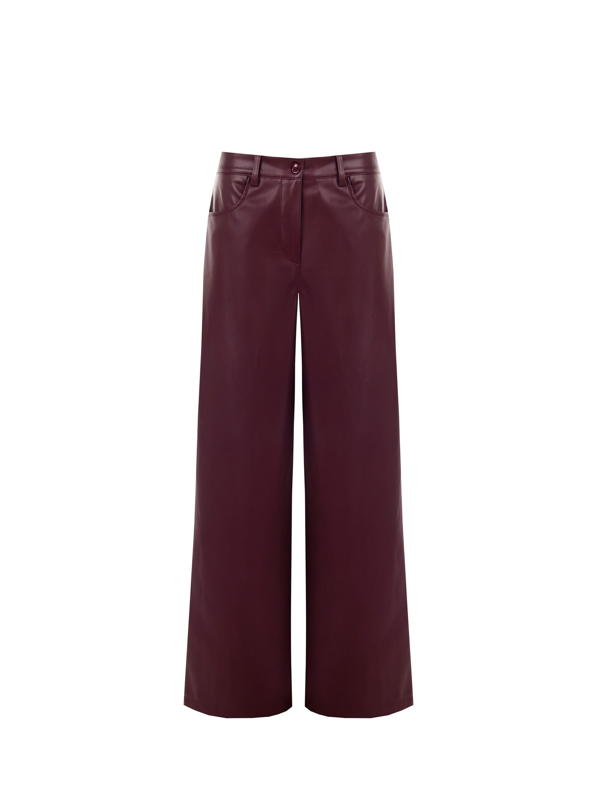 Pantaloni Palazzo Extra Larghi In Similpelle Rinascimento