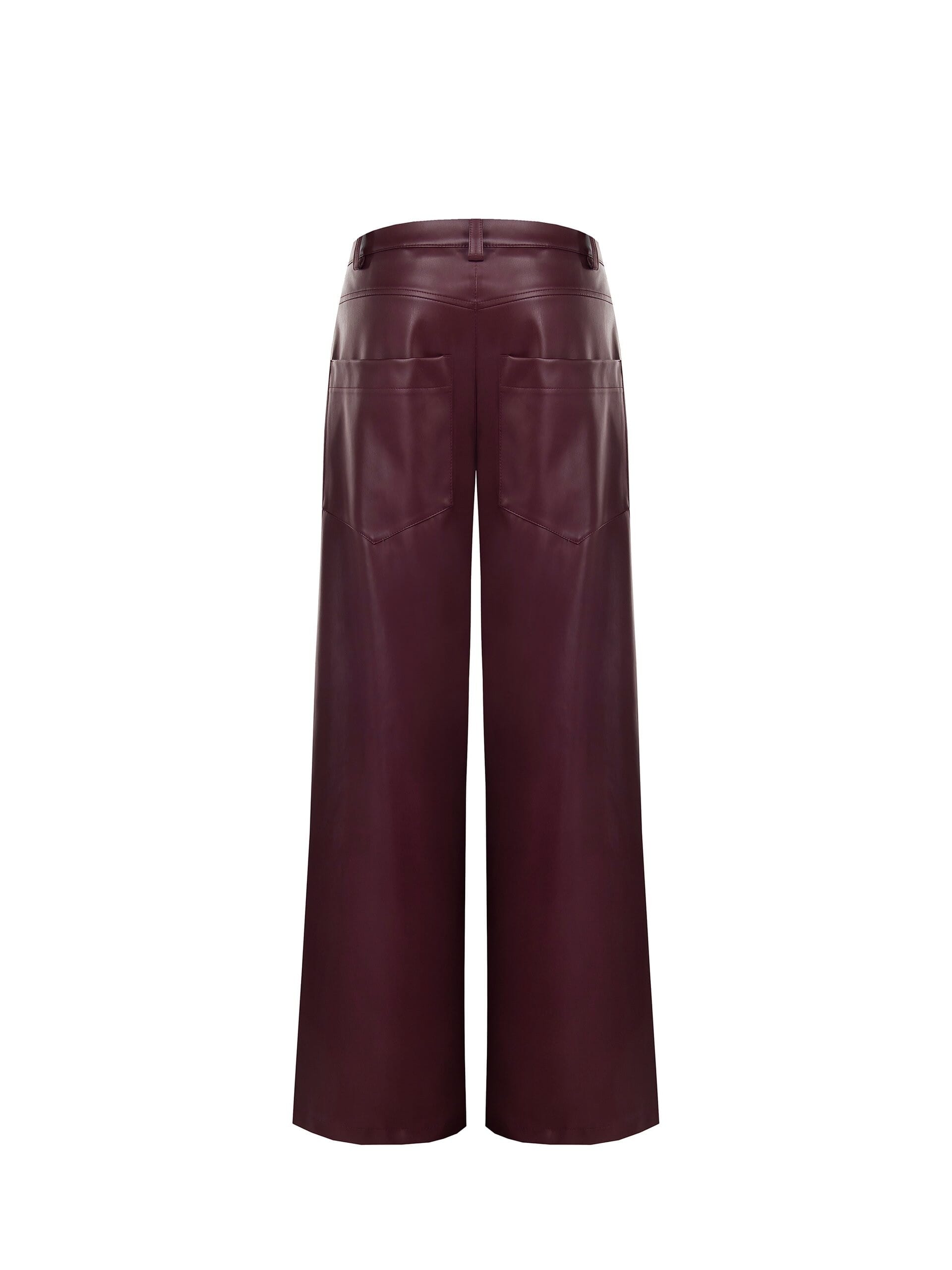 Pantaloni Palazzo Extra Larghi In Similpelle Rinascimento