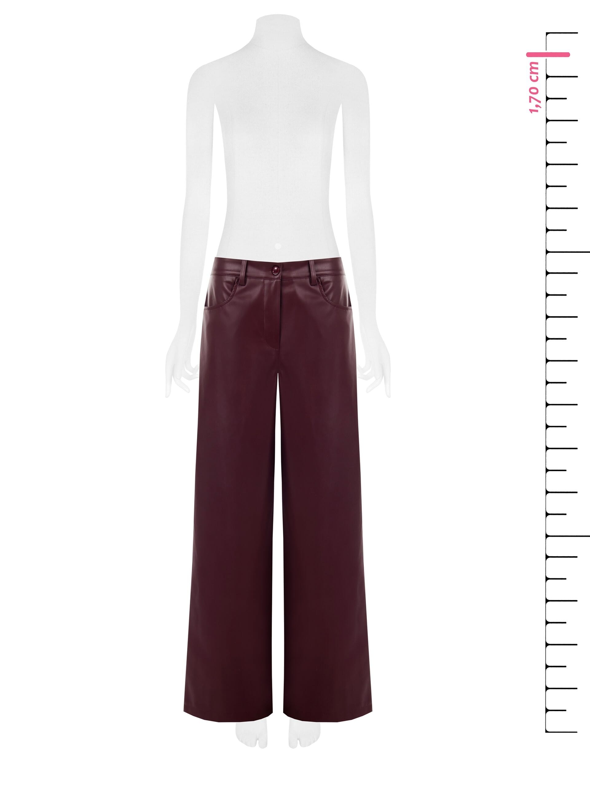 Pantaloni Palazzo Extra Larghi In Similpelle Rinascimento