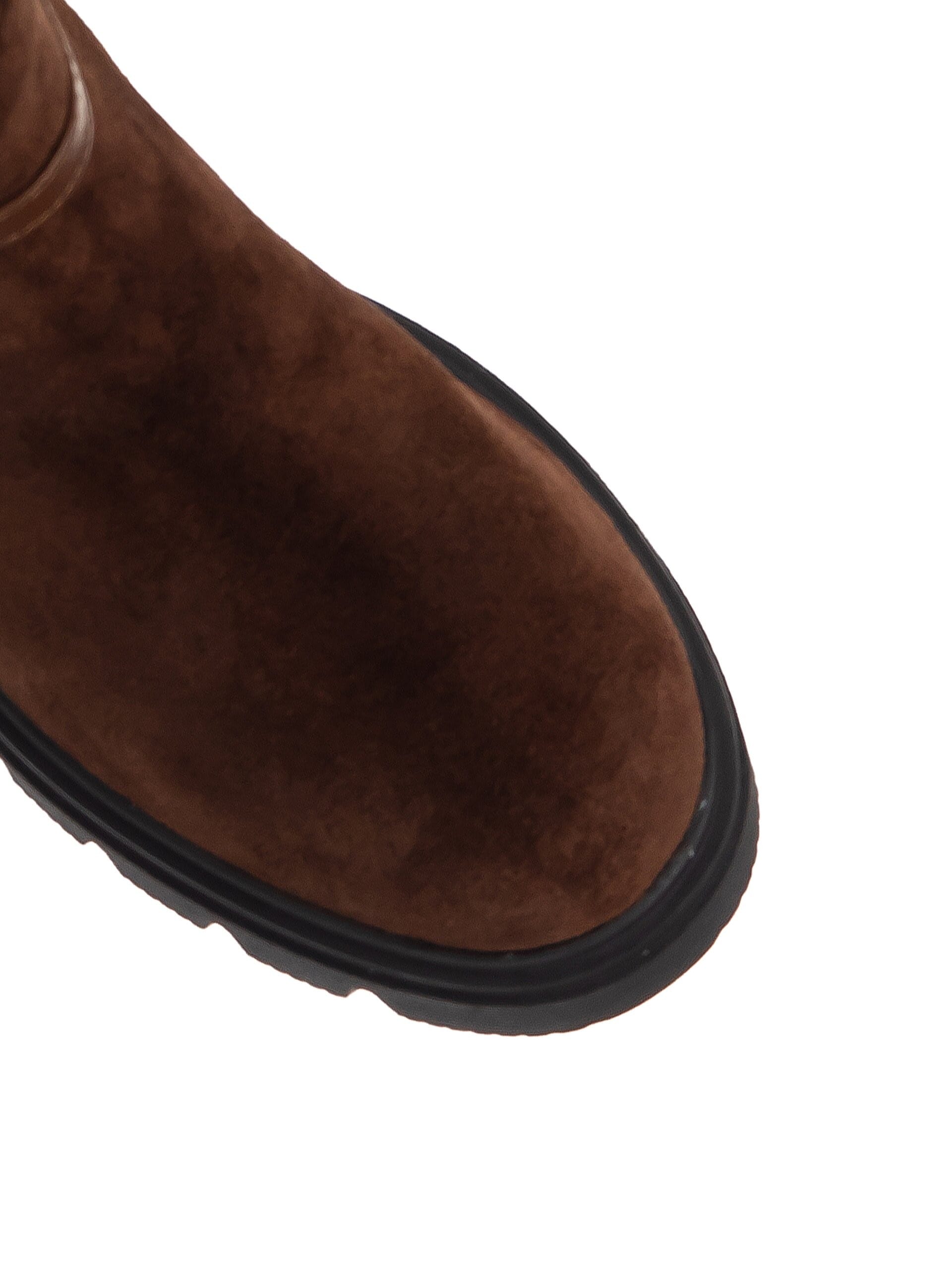 Stivaletto In Simil Camoscio Con Cinturino E Targhetta Logo Rinascimento