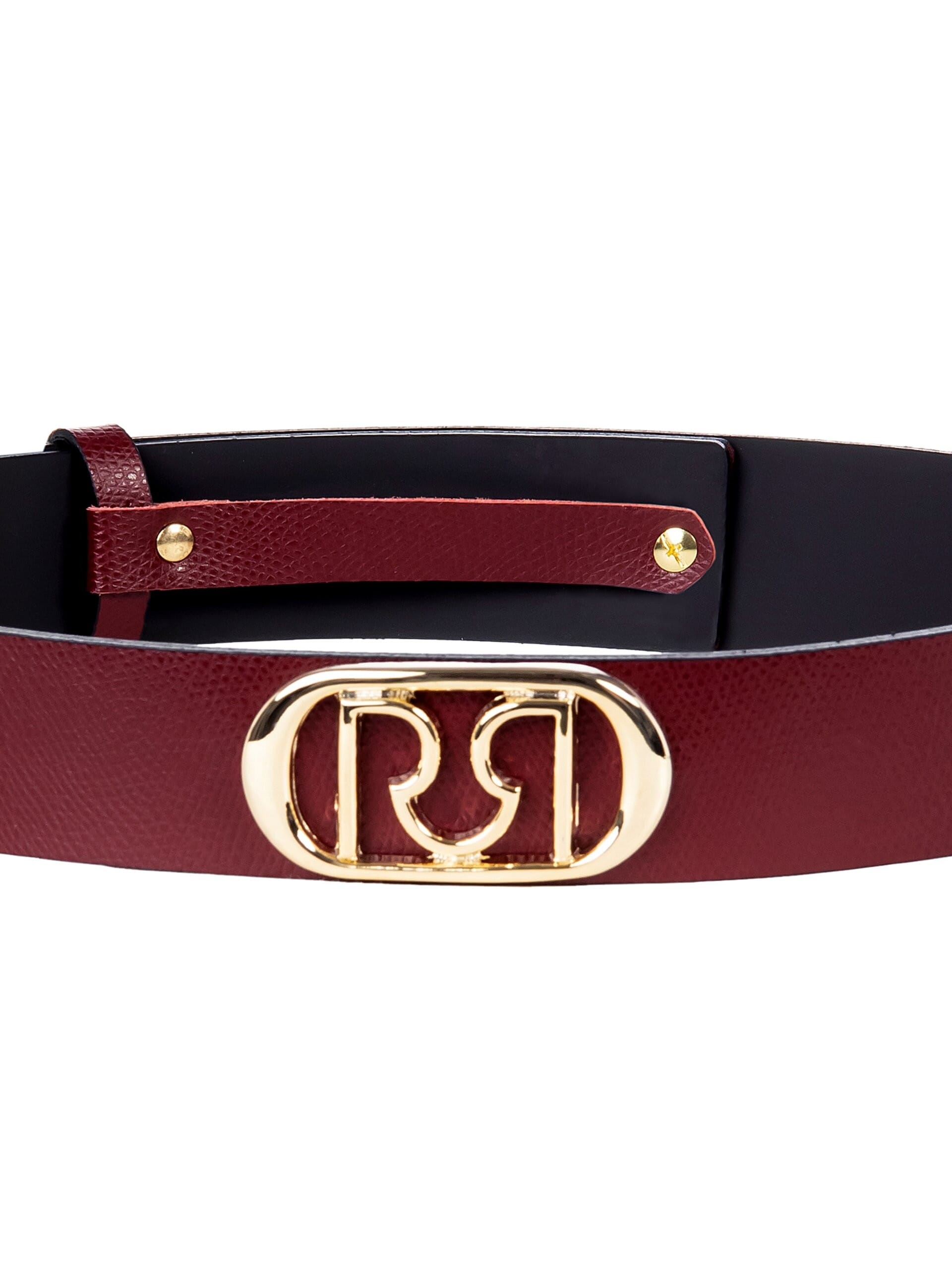 Cintura In Vera Pelle Martellata Con Targhetta Logo RR Rinascimento