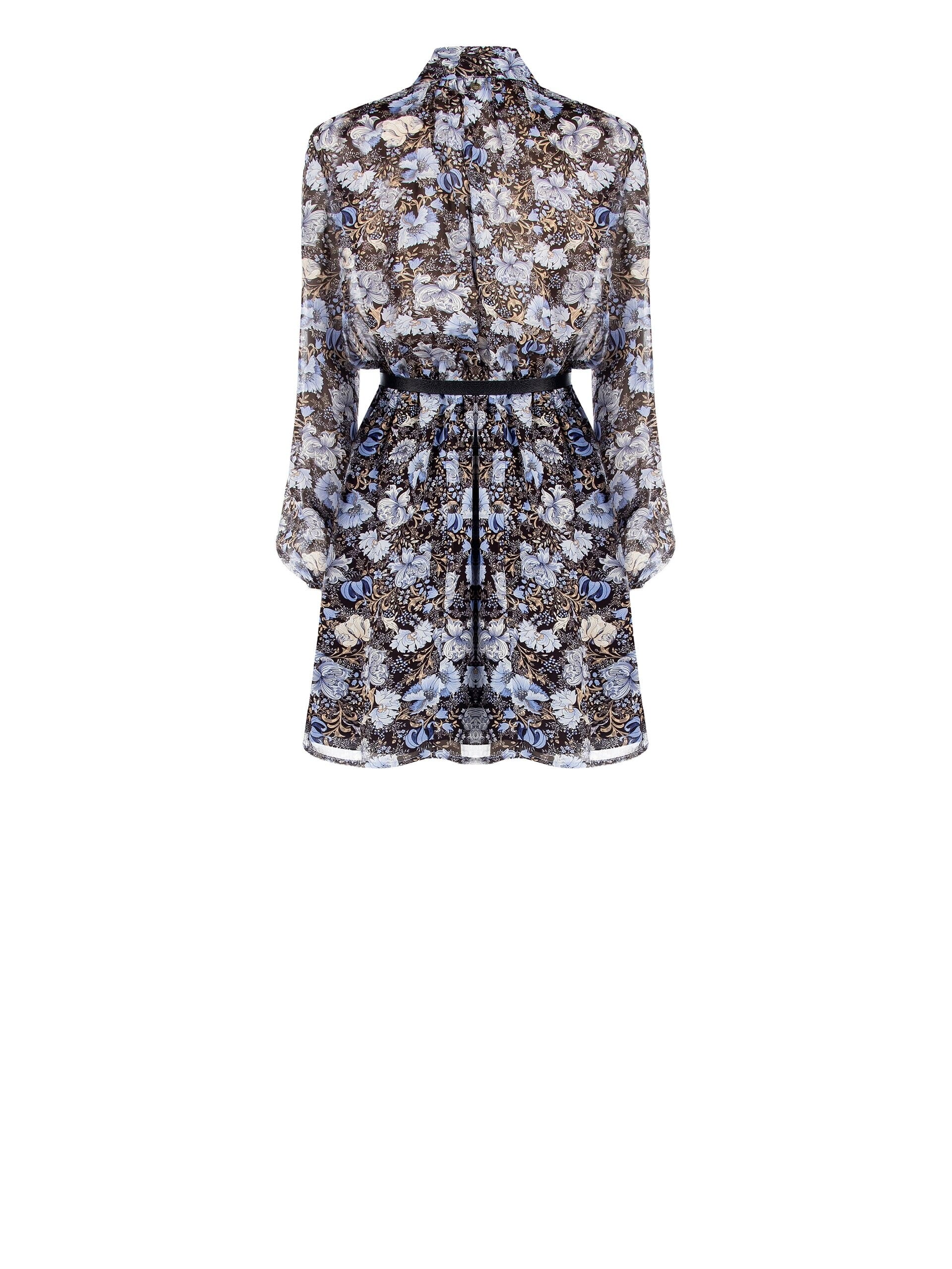 Robe courte en Georgette avec cravate et ceinture en cuir Similpa assortie Rinascimento