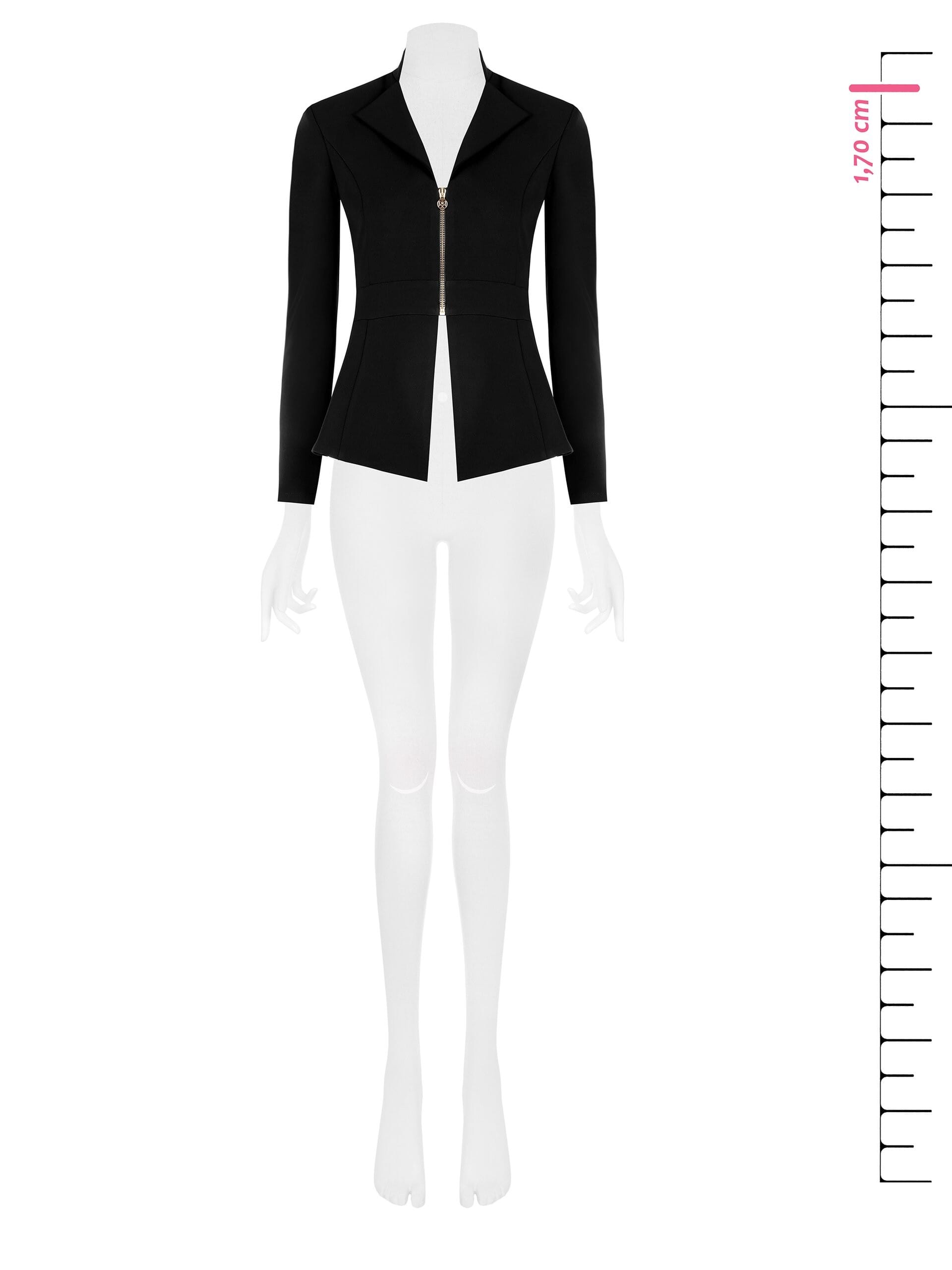 Giacca Blazer Sfiancata In Scuba Crepe Con Zip Logo Rinascimento