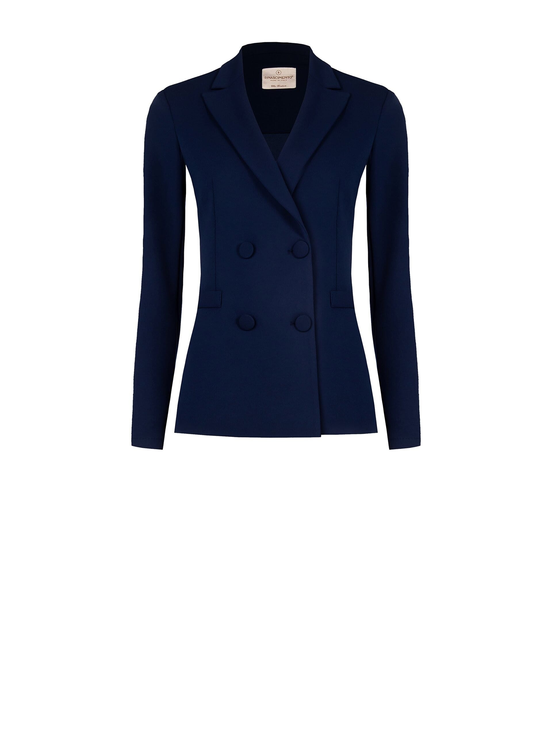 Veste blazer en crêpe de scuba blanchi avec boutons coordonnés Rinascimento