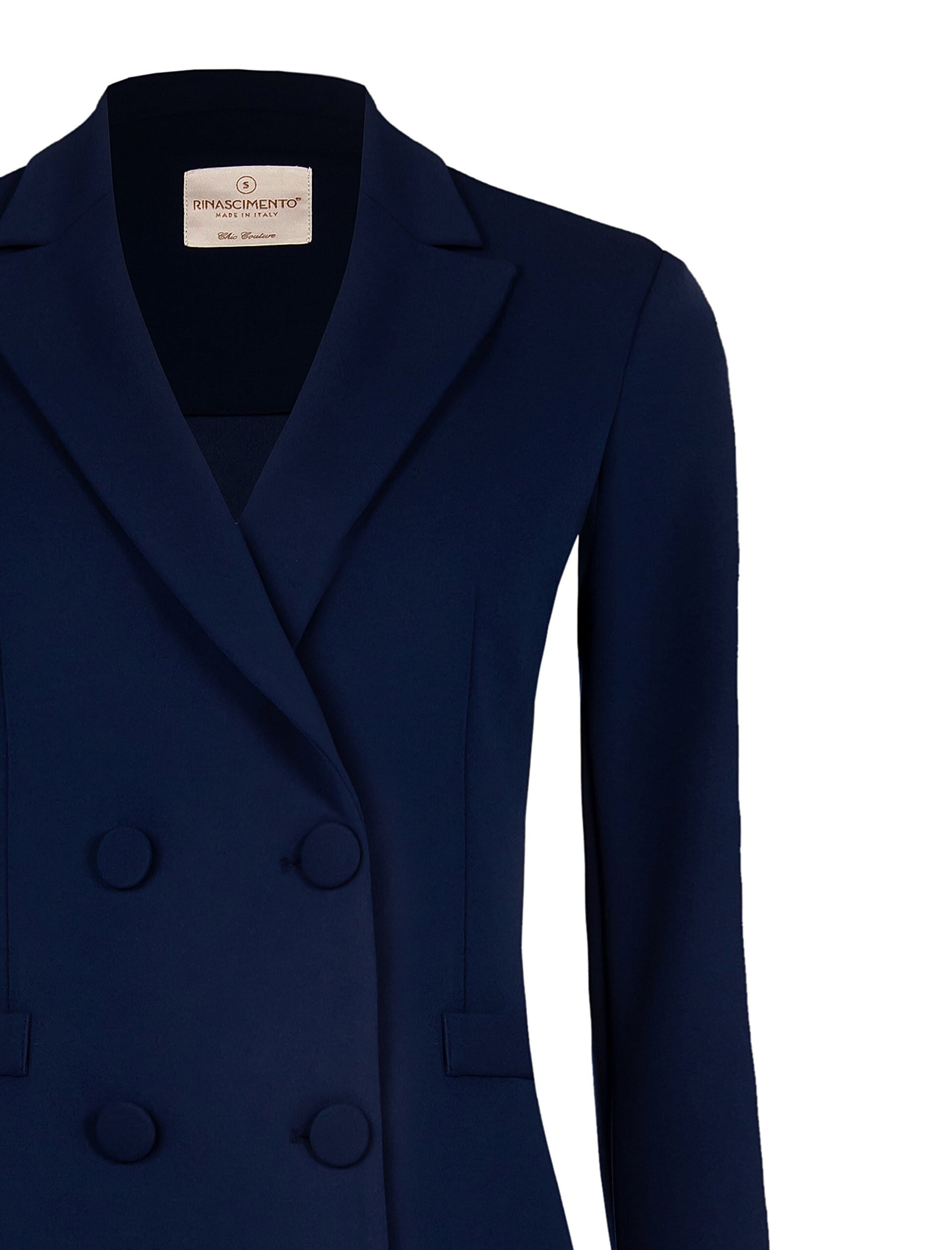 Veste blazer en crêpe de scuba blanchi avec boutons coordonnés Rinascimento