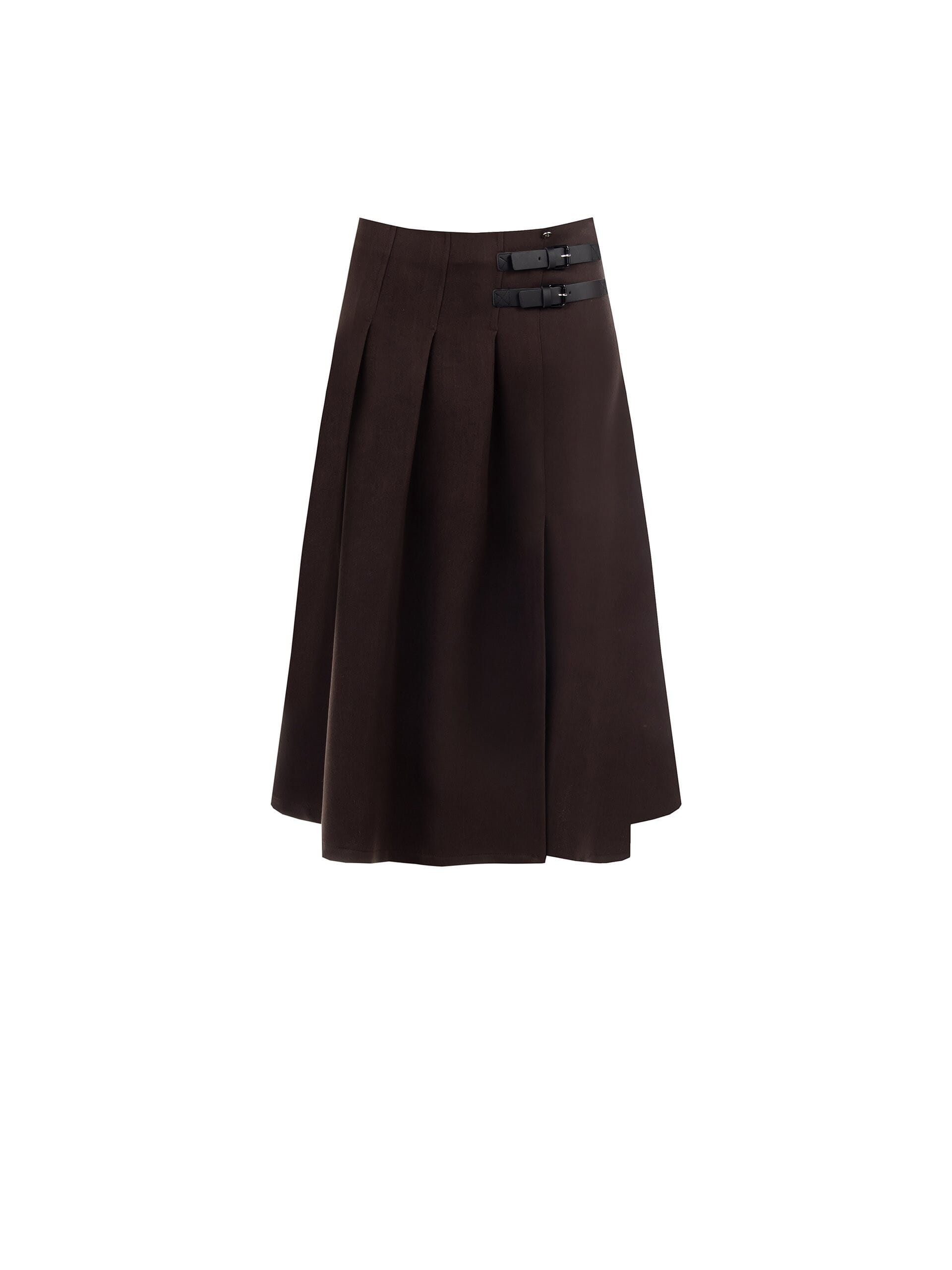 Gonna Midi A Pieghe Con Cinturini In Similpelle Rinascimento