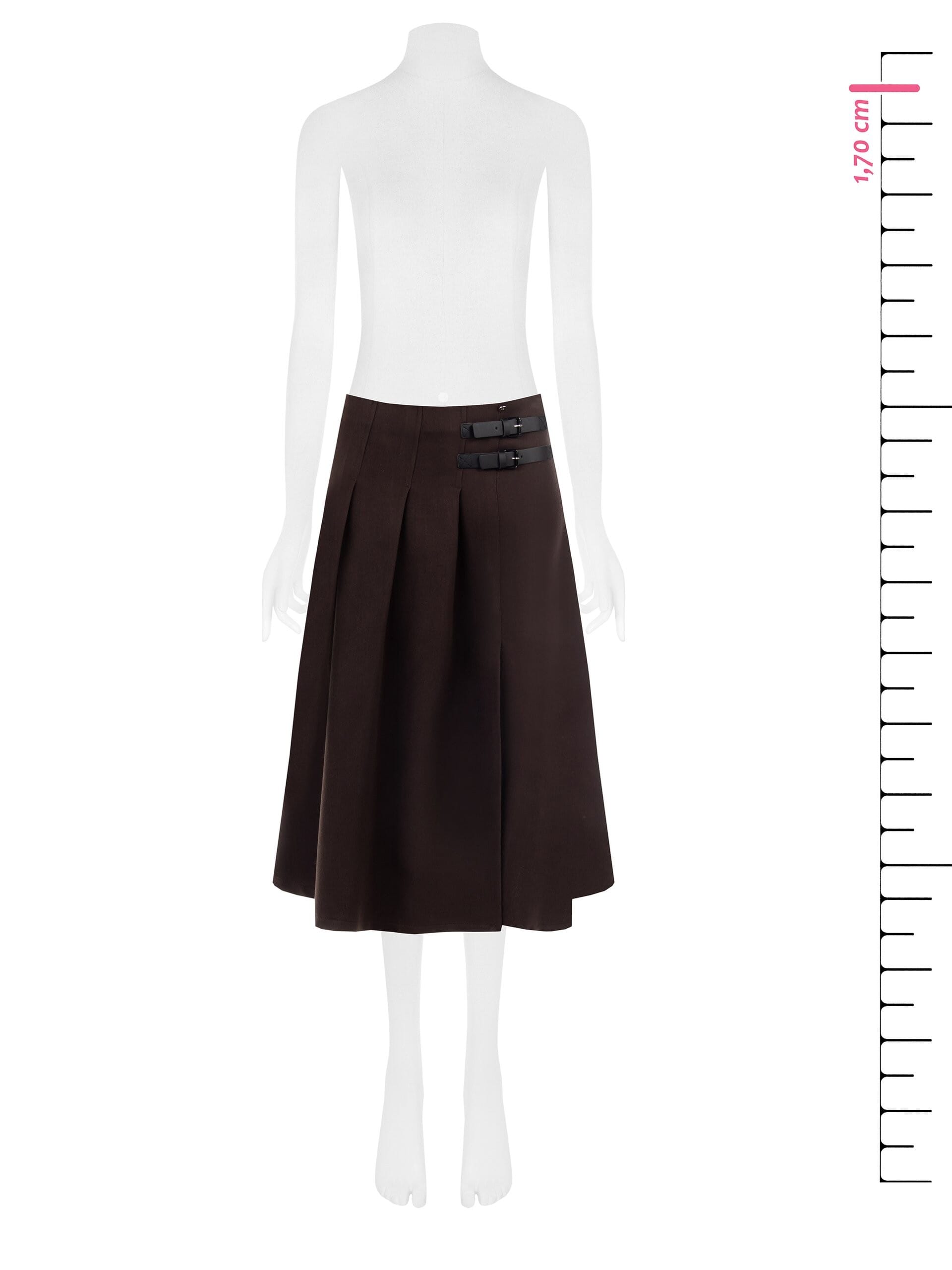 Gonna Midi A Pieghe Con Cinturini In Similpelle Rinascimento