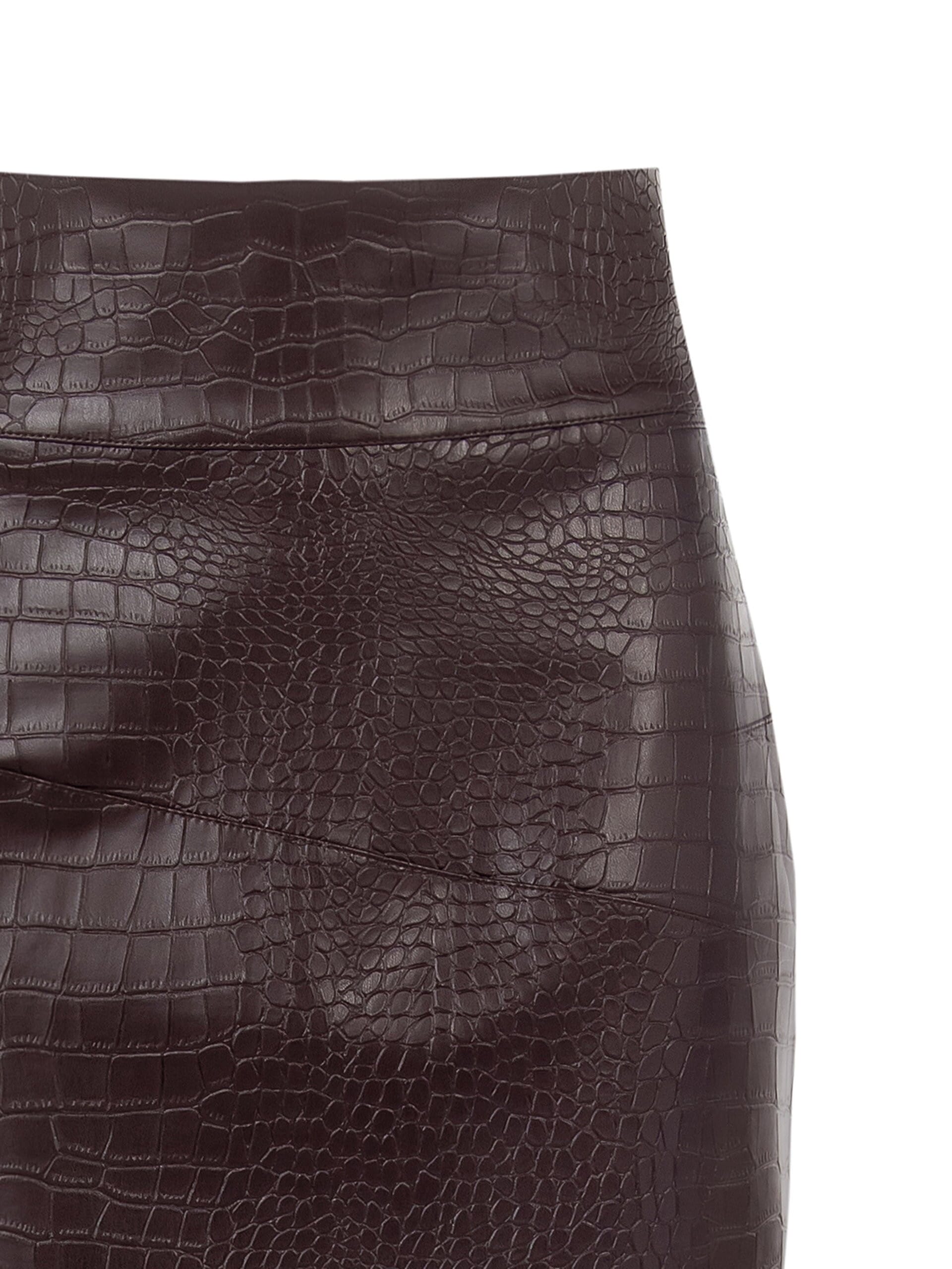 Jupe crayon en simili-cuir avec fente Rinascimento