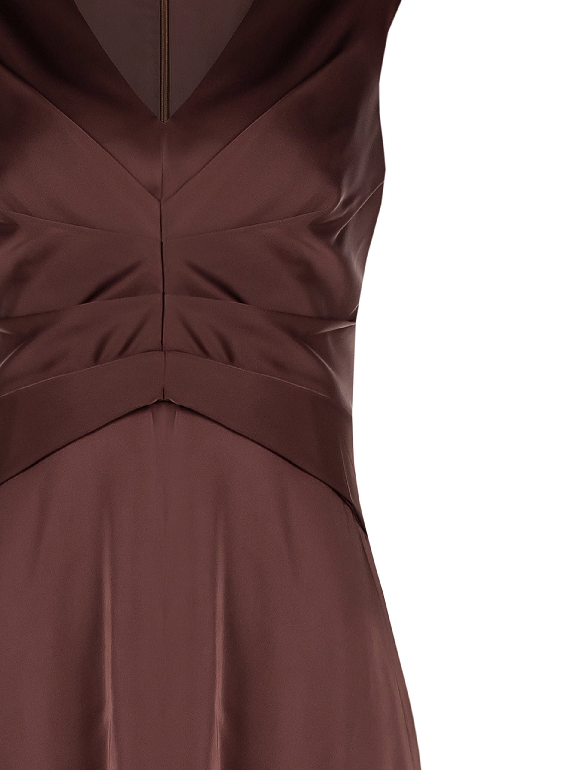 Abito Lungo In Raso Con Scollo A V Arricciato In Vita Rinascimento