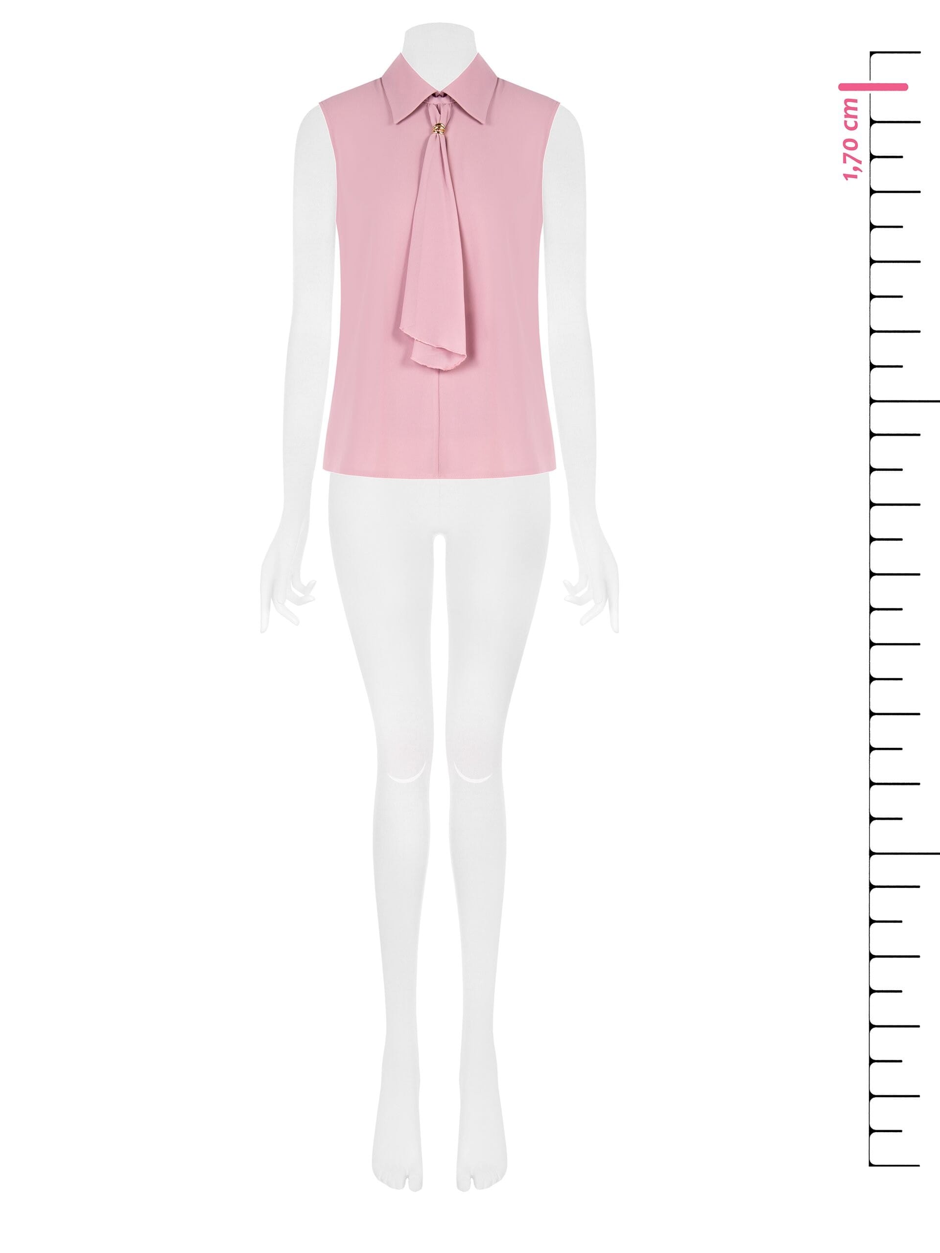 Blusa Ampia Sfiancata In Georgette Con Cravattino Rinascimento