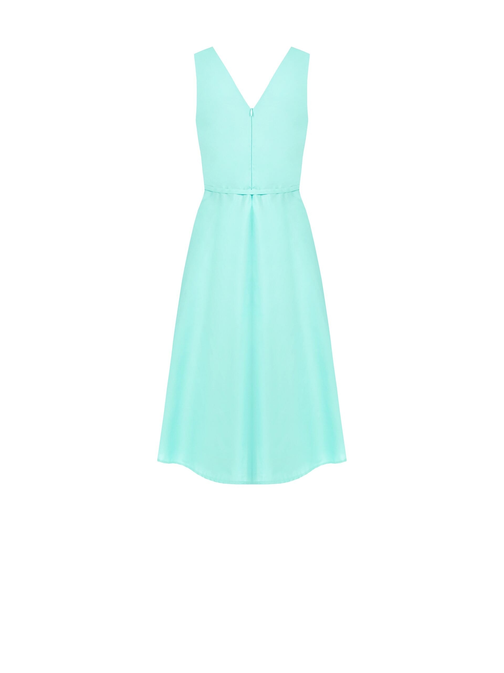 Abito Midi In Misto Cotone Con Cintura Sottile E Fibbia Integrate Rinascimento