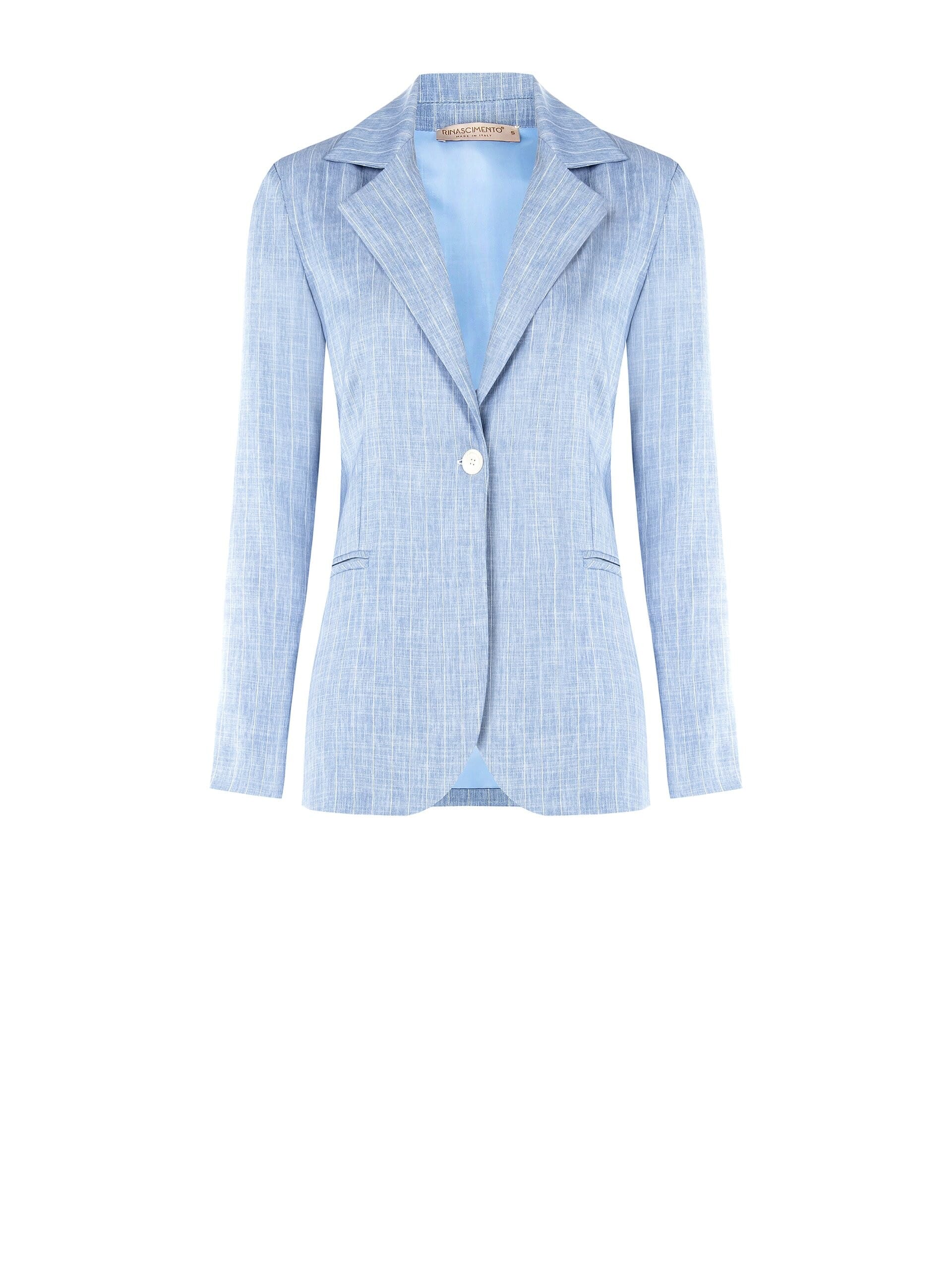 Rinascimento Pinstripe Denim Effect Blazer Jacket