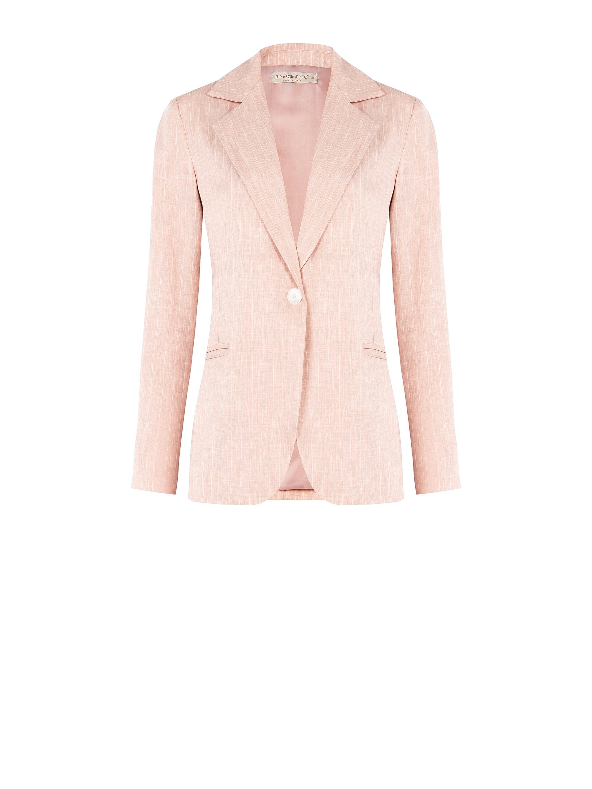 Rinascimento Pinstripe Denim Effect Blazer Jacket