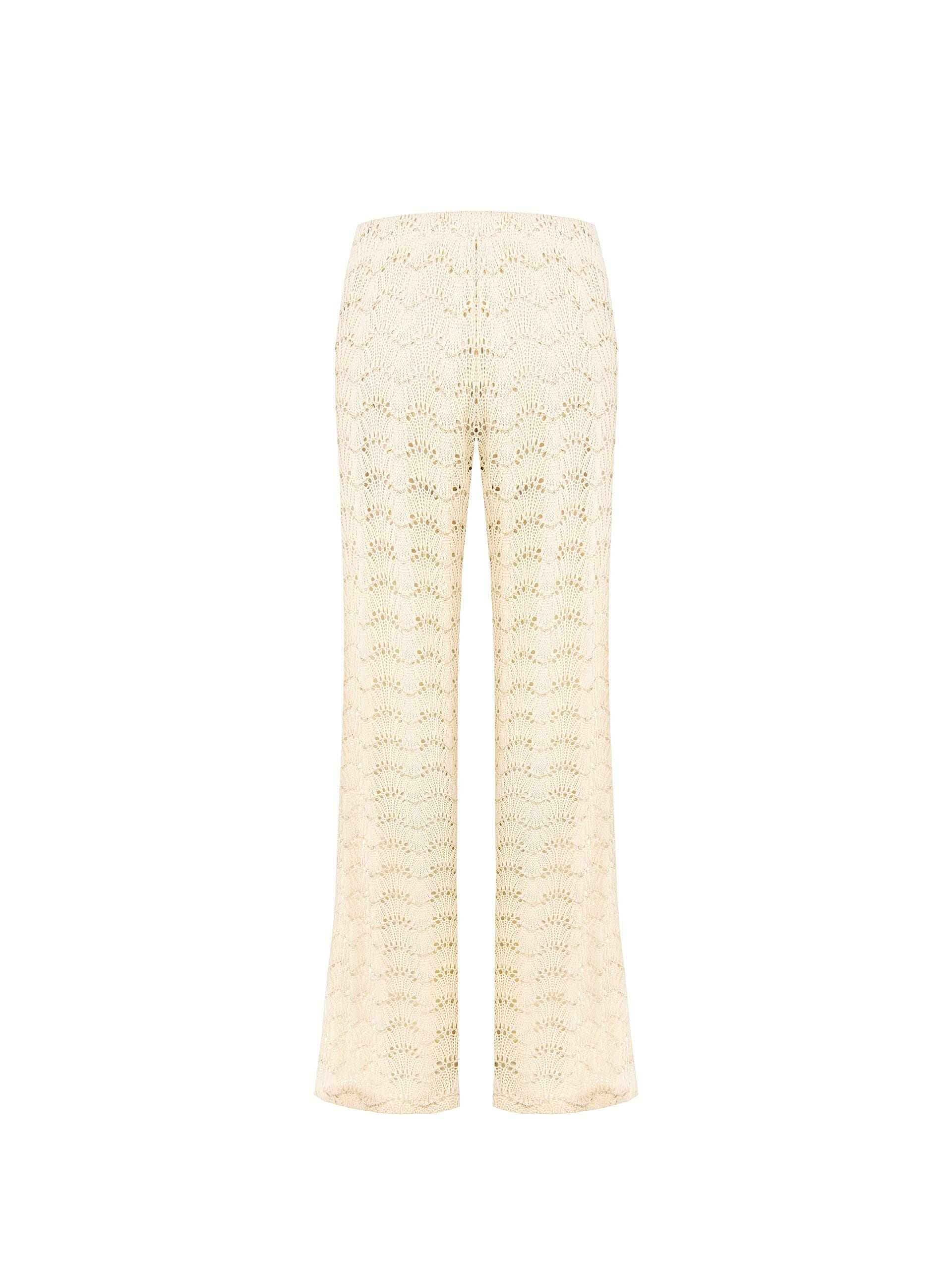 Pantaloni Dritti In Crochet Con Filo Di Lurex E Shorts Integrati Rinascimento