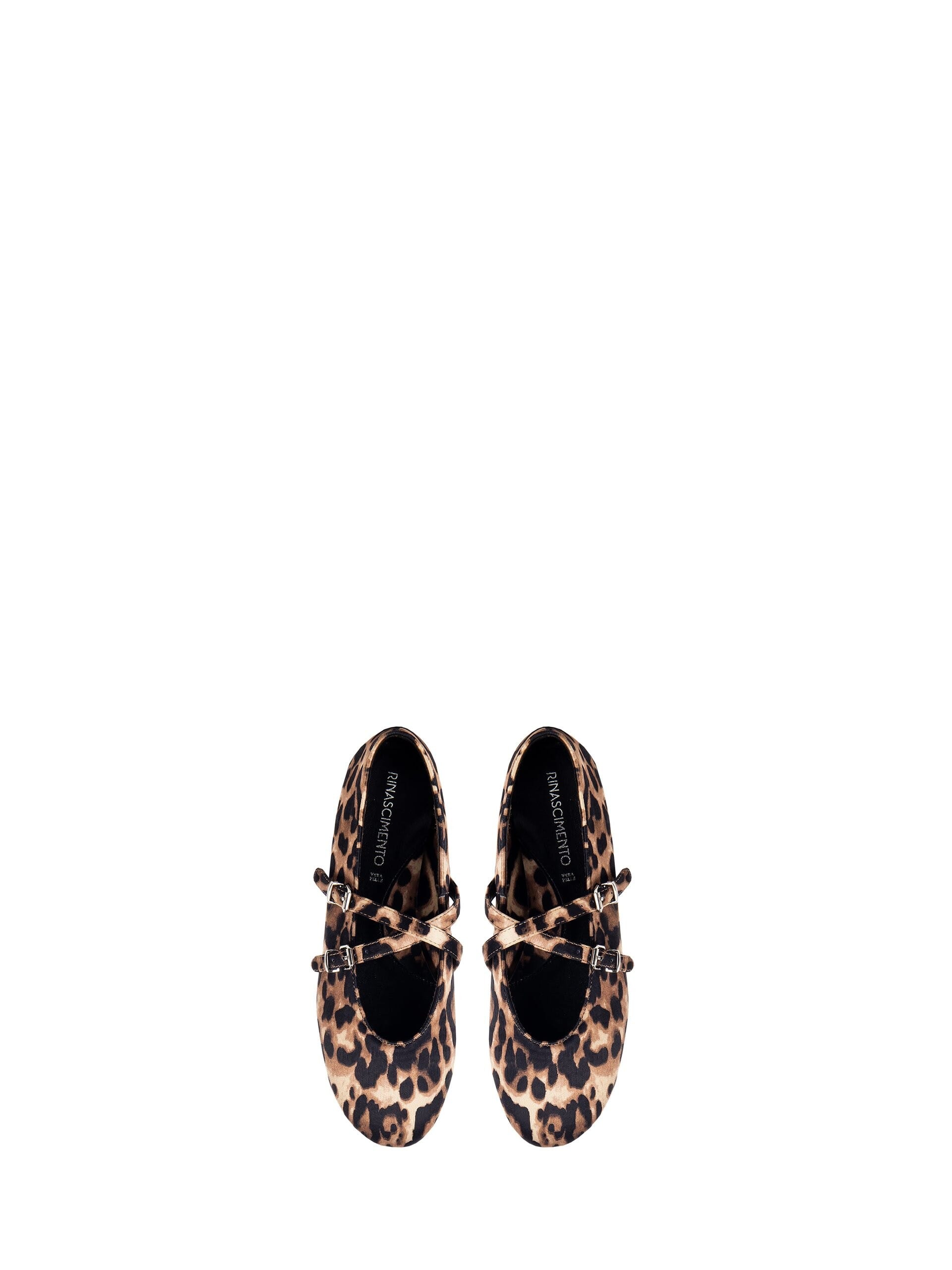 Ballerine In Raso Maculato Con Cinturini Incrociati Rinascimento