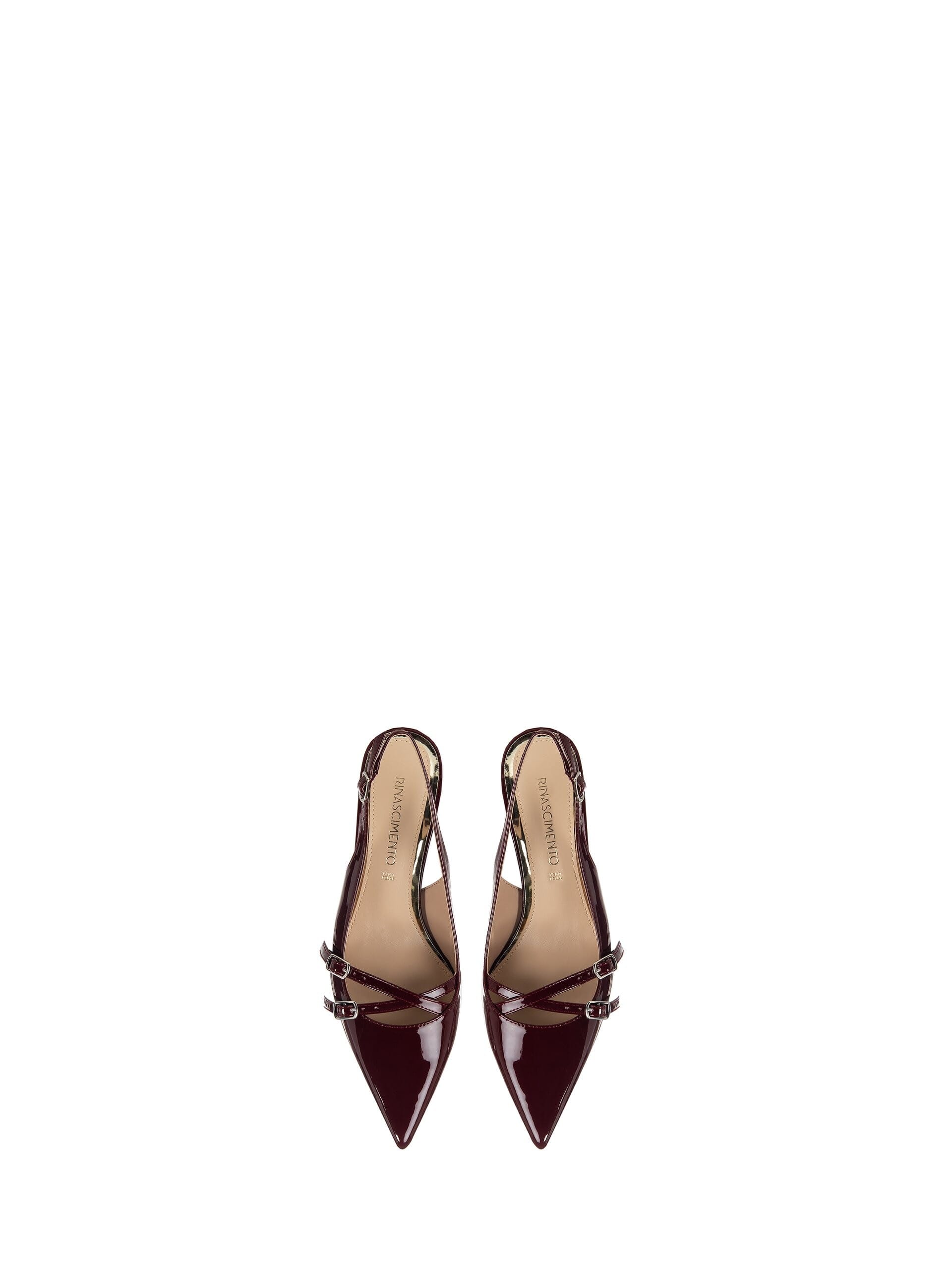 Patent Leather Slingback Décolleté With Cross Strap Rinascimento