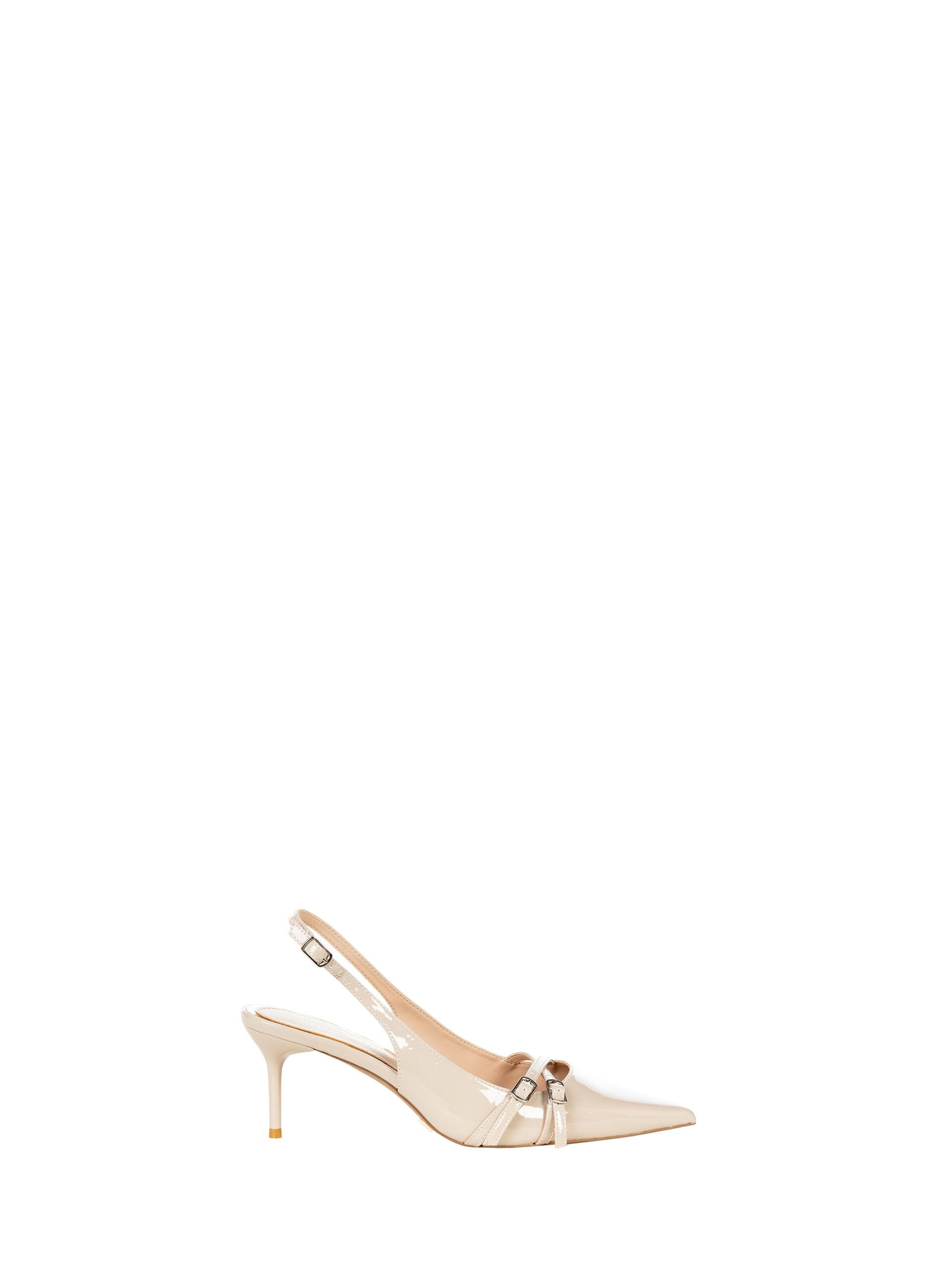 Patent Leather Slingback Décolleté With Cross Strap Rinascimento