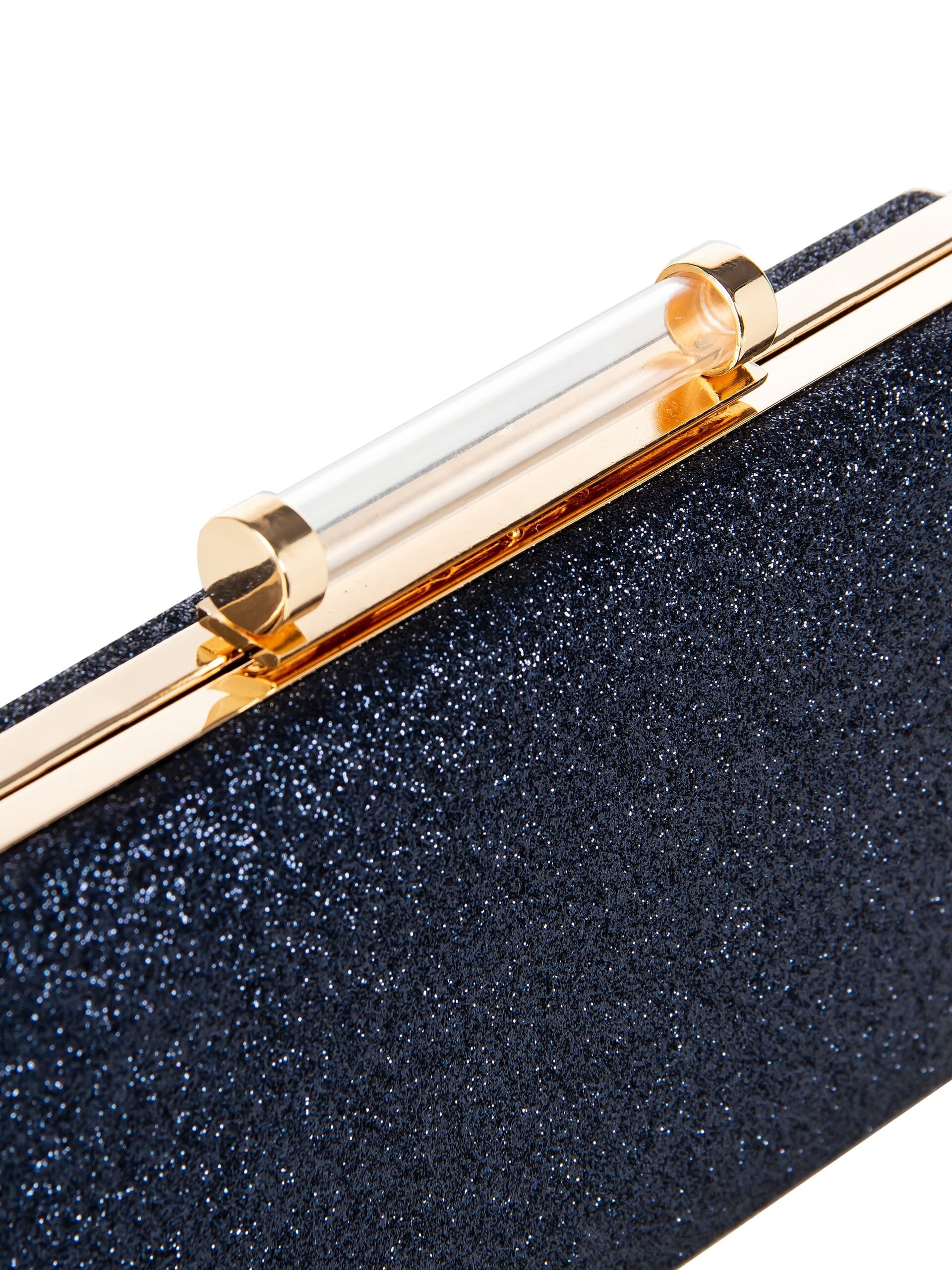 Borsa Pochette Rigida In Glitter Con Tracolla Catena Rinascimento