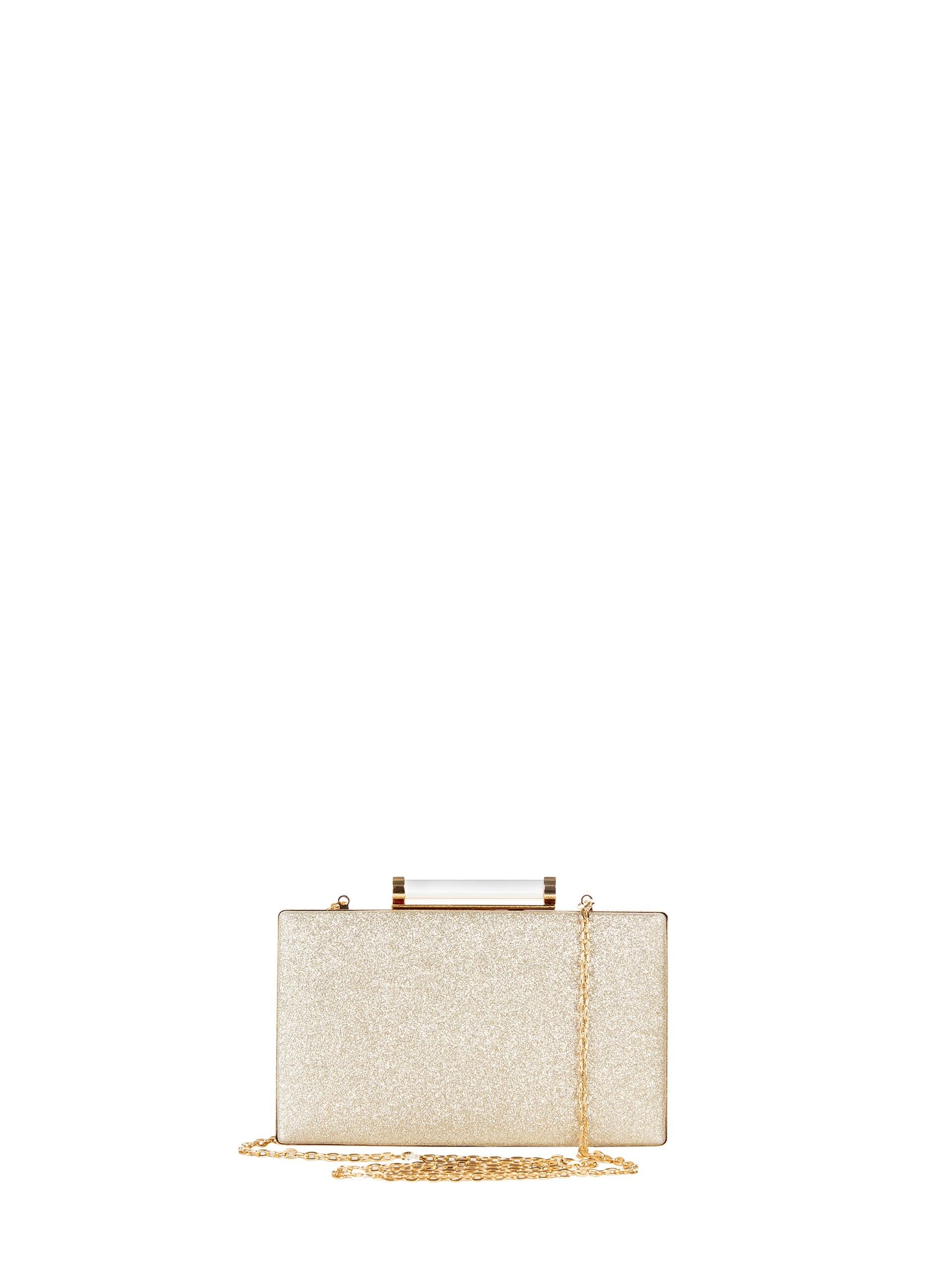 Borsa Pochette Rigida In Glitter Con Tracolla Catena Rinascimento