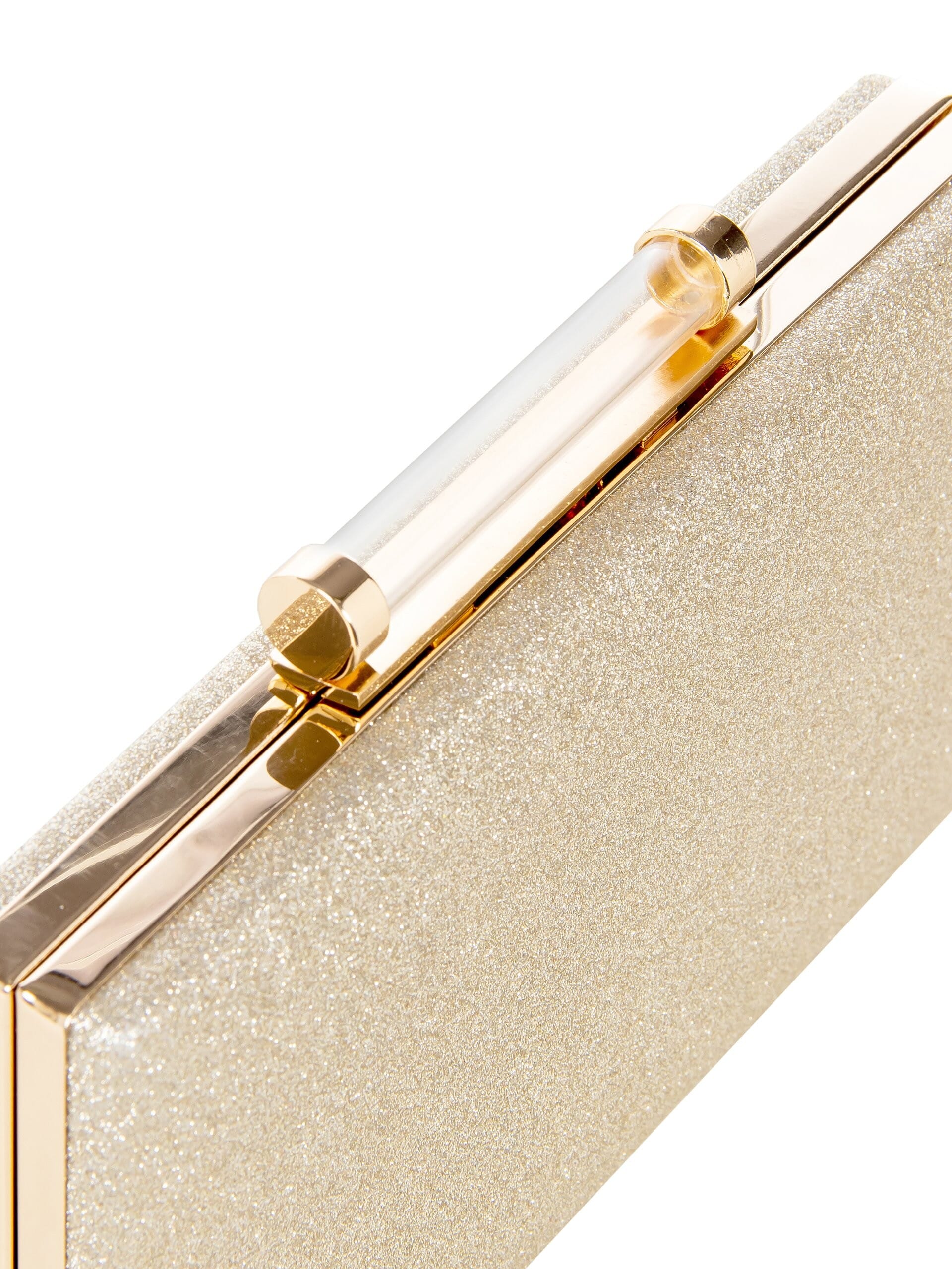 Borsa Pochette Rigida In Glitter Con Tracolla Catena Rinascimento