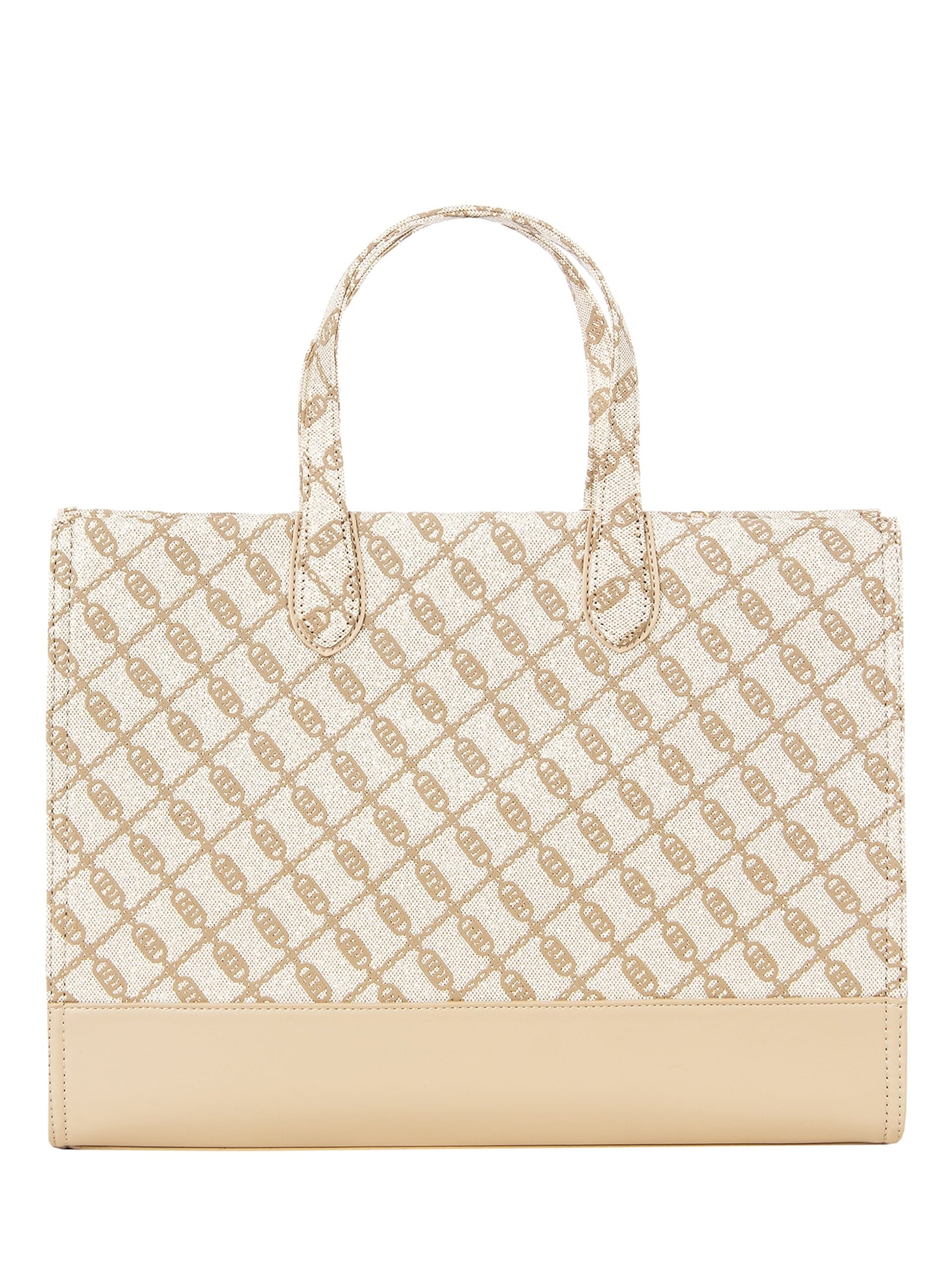 Borsa Shopper Maxi In Tela Con Glitter E Pattern Logo RR Rinascimento