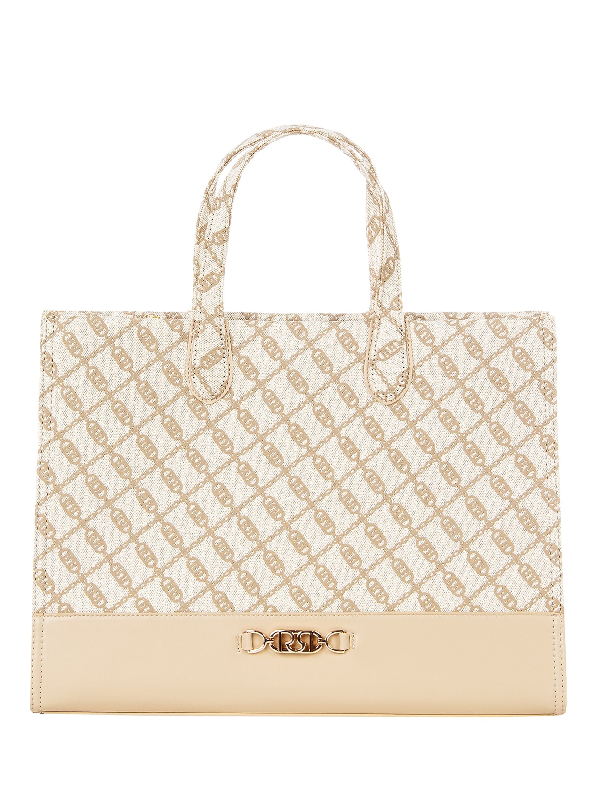 Borsa Shopper Maxi In Tela Con Glitter E Pattern Logo RR Rinascimento