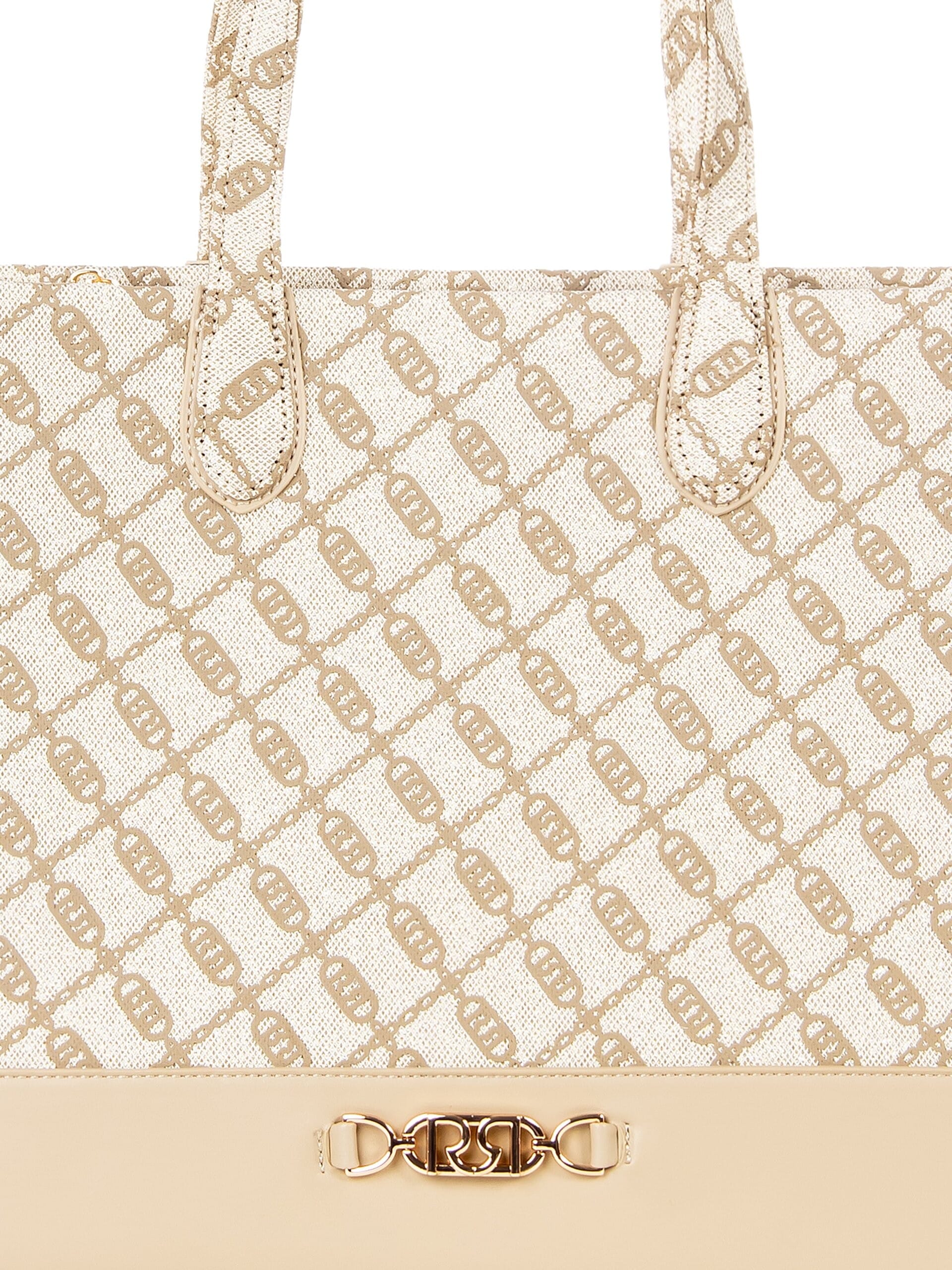 Borsa Shopper Maxi In Tela Con Glitter E Pattern Logo RR Rinascimento