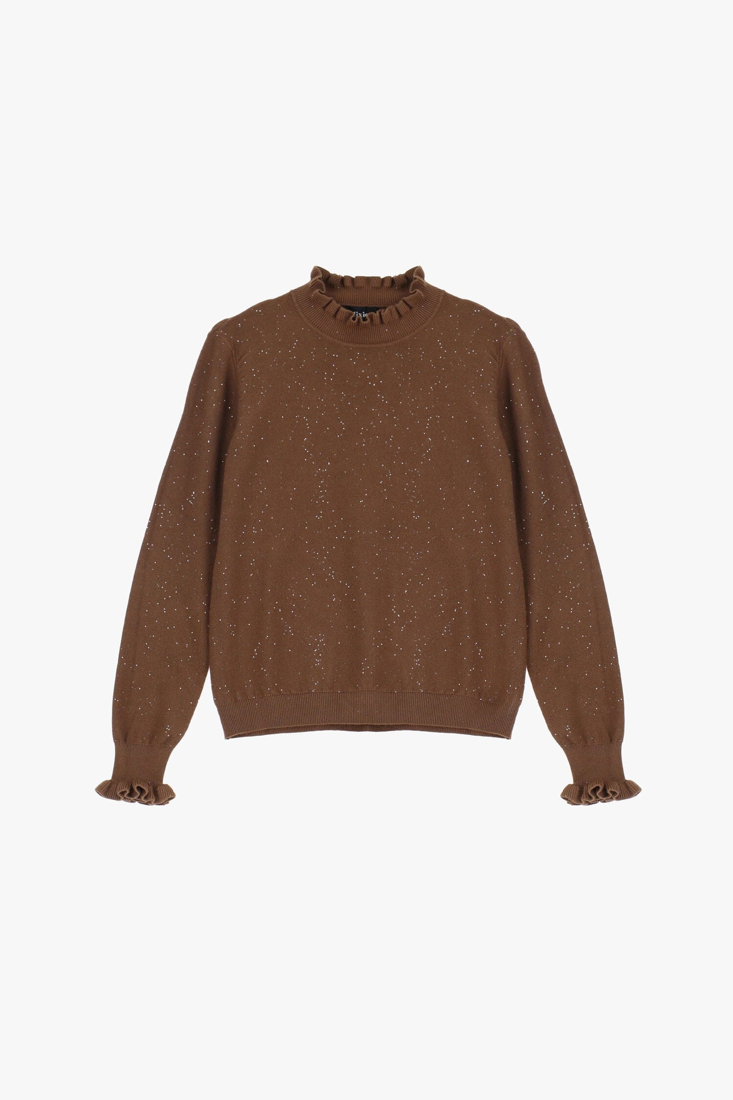 Pull à col rond avec détails à volants et points lumineux Dixie