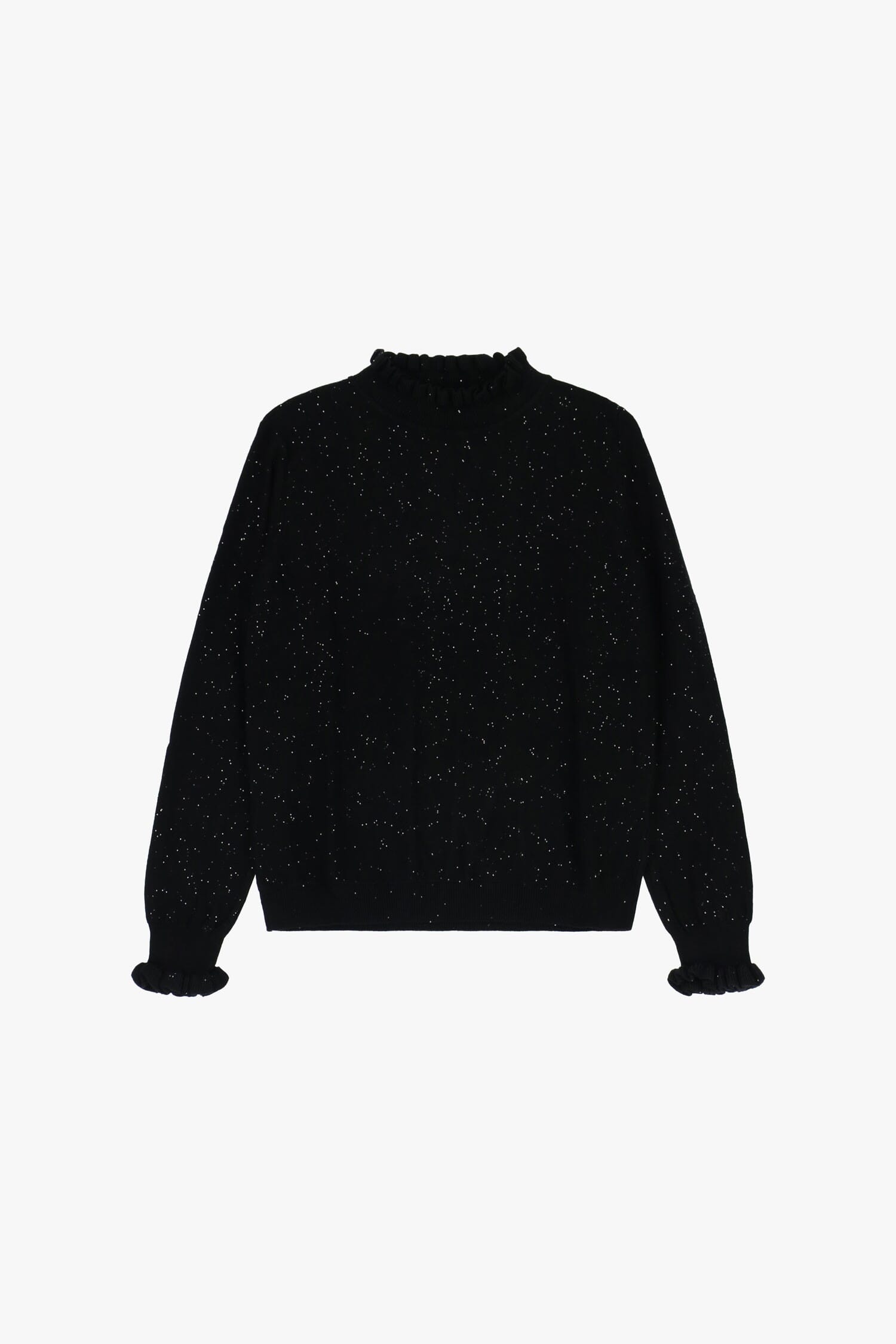 Pull à col rond avec détails à volants et points lumineux Dixie